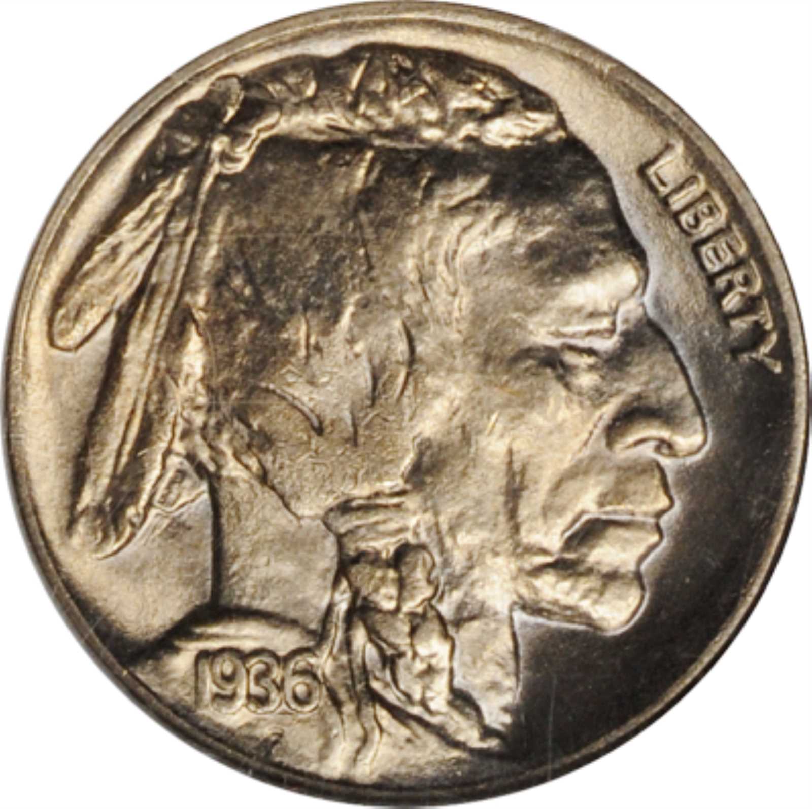 1936-D/D Buffalo Nickel. FS-502 (FS-019.5). Repunched Mintmark. MS-64 (NGC).