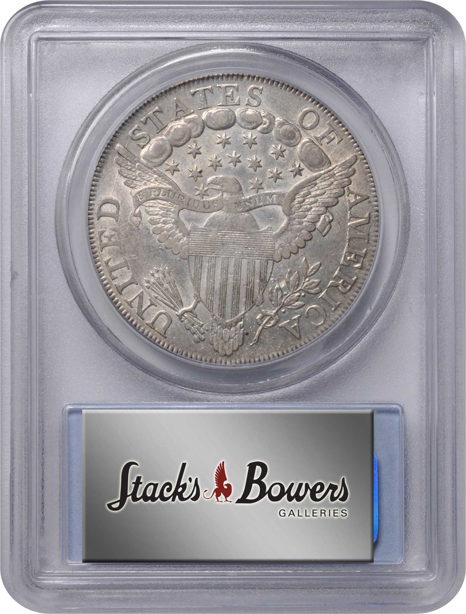 1798 $1  Large Eagle, Pointed 9, 4 Berries, B-8, BB-125 AU55 CAC thumbnail 4