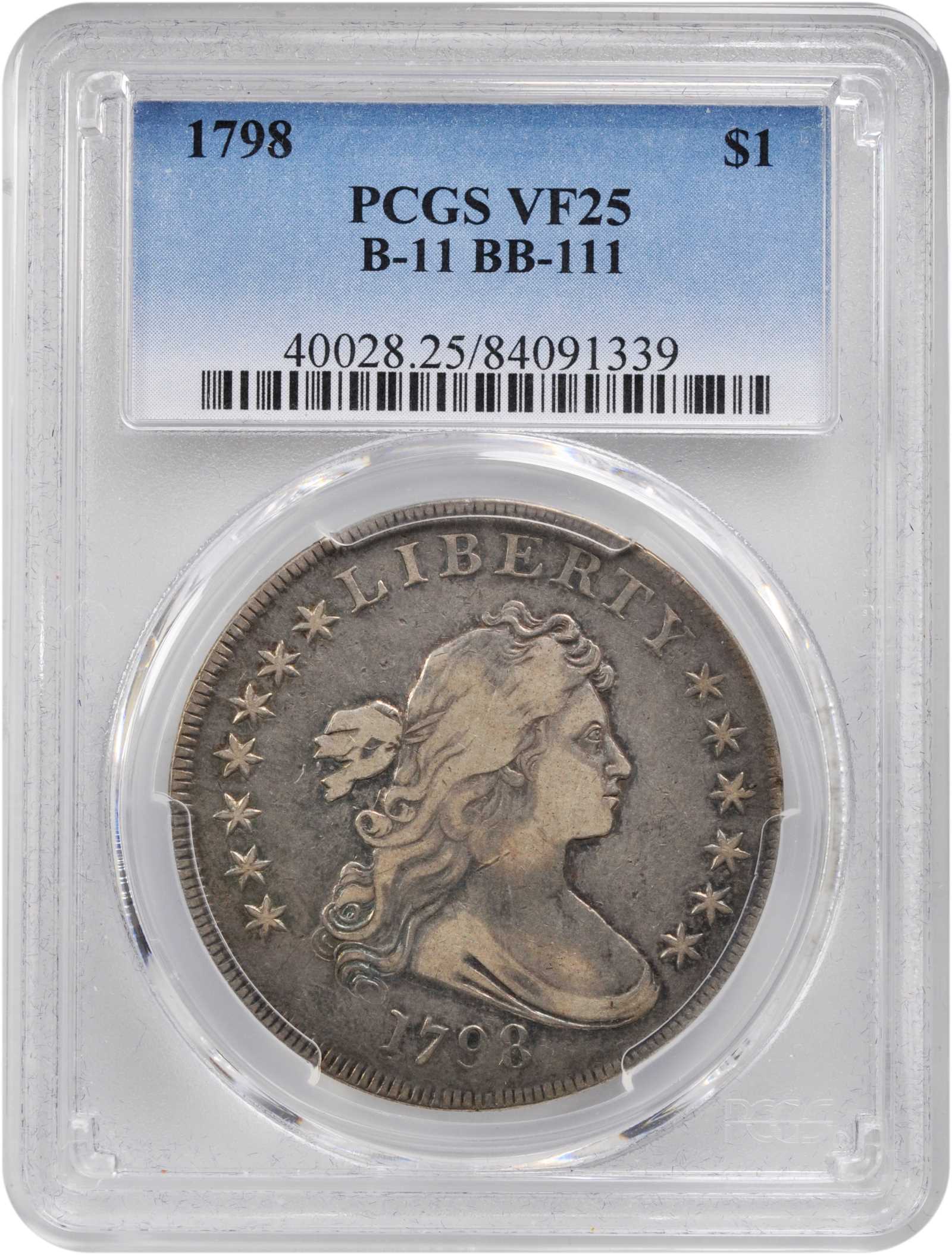 1798 $1  Large Eagle, Pointed 9, 5 Berries, B-11, BB-111 VG10 thumbnail 8