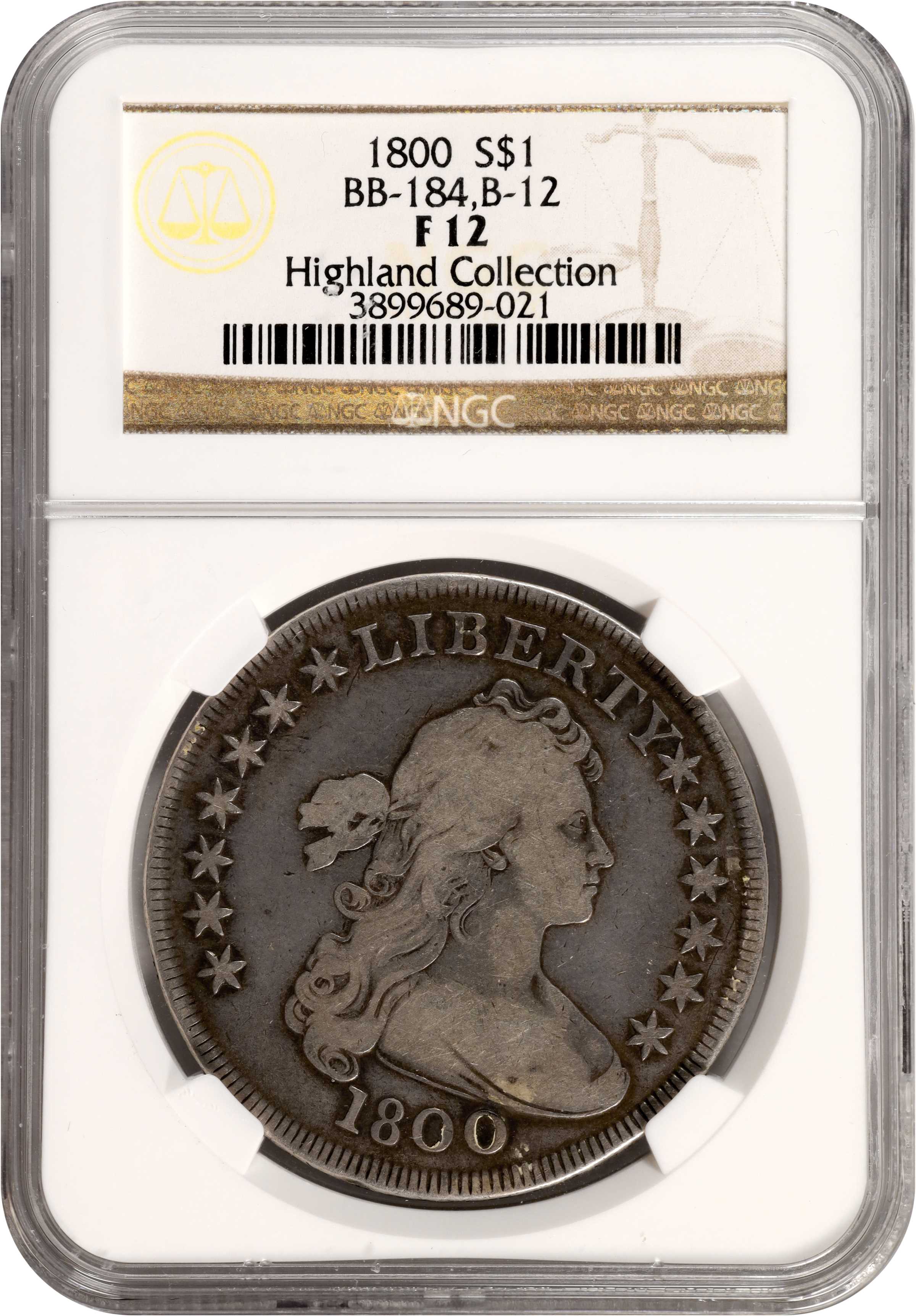 1800 $1  B-12, BB-184 VF20 thumbnail 9