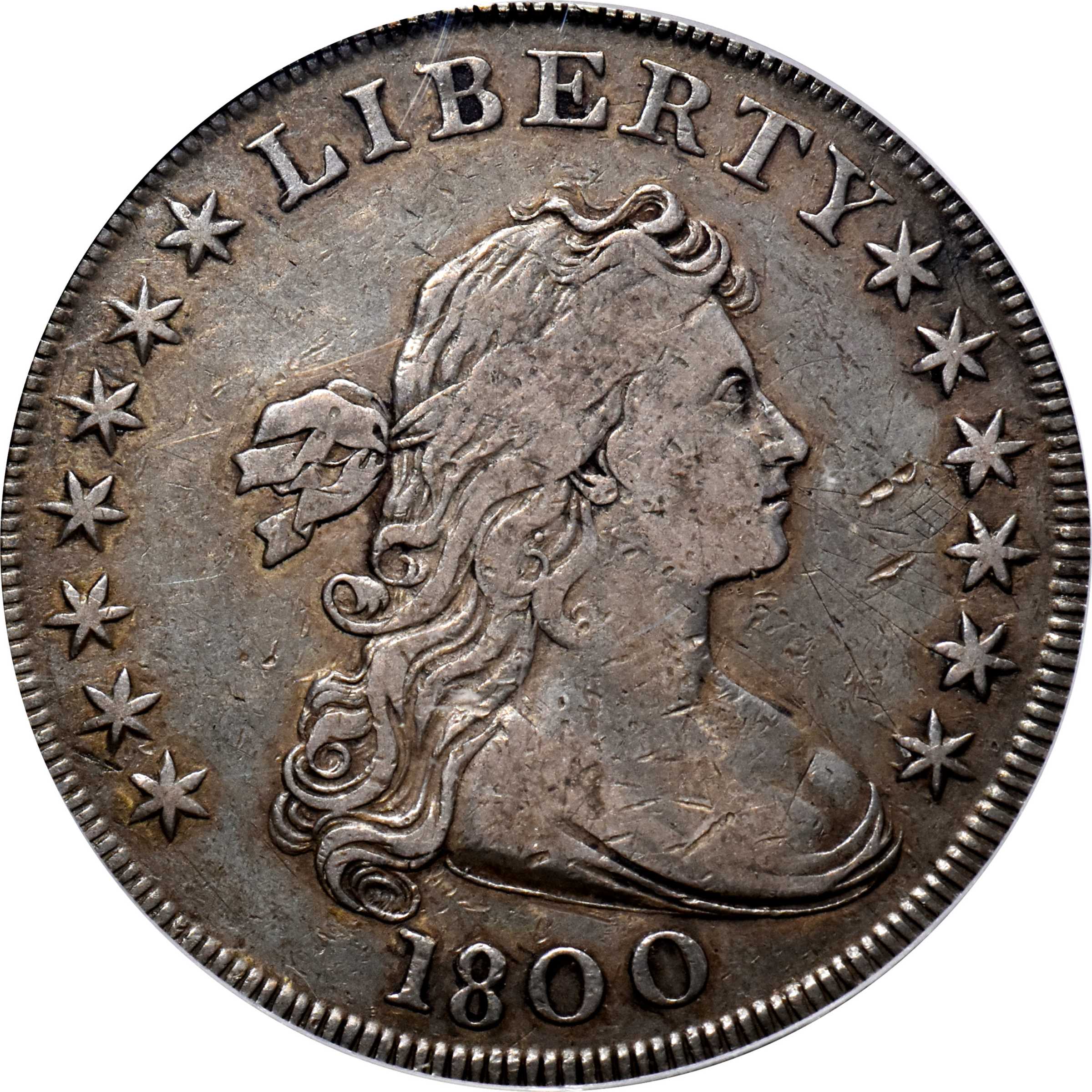 1800 $1  Wide Date, Low 8, B-10, BB-190 G4 thumbnail 7