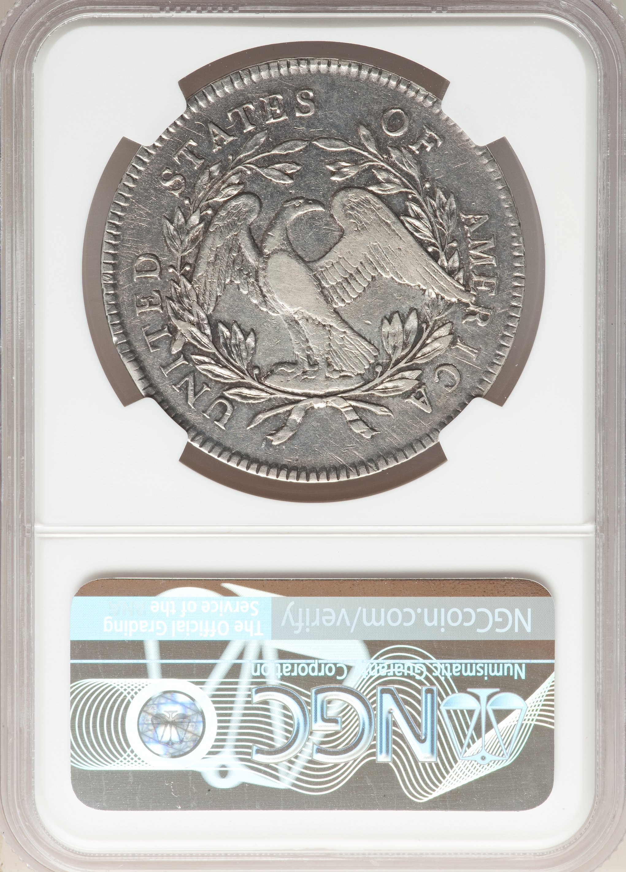 1795 $1  Flowing Hair, Silver Plug, 3 Leaves, B-7, BB-18 AU53 thumbnail 16