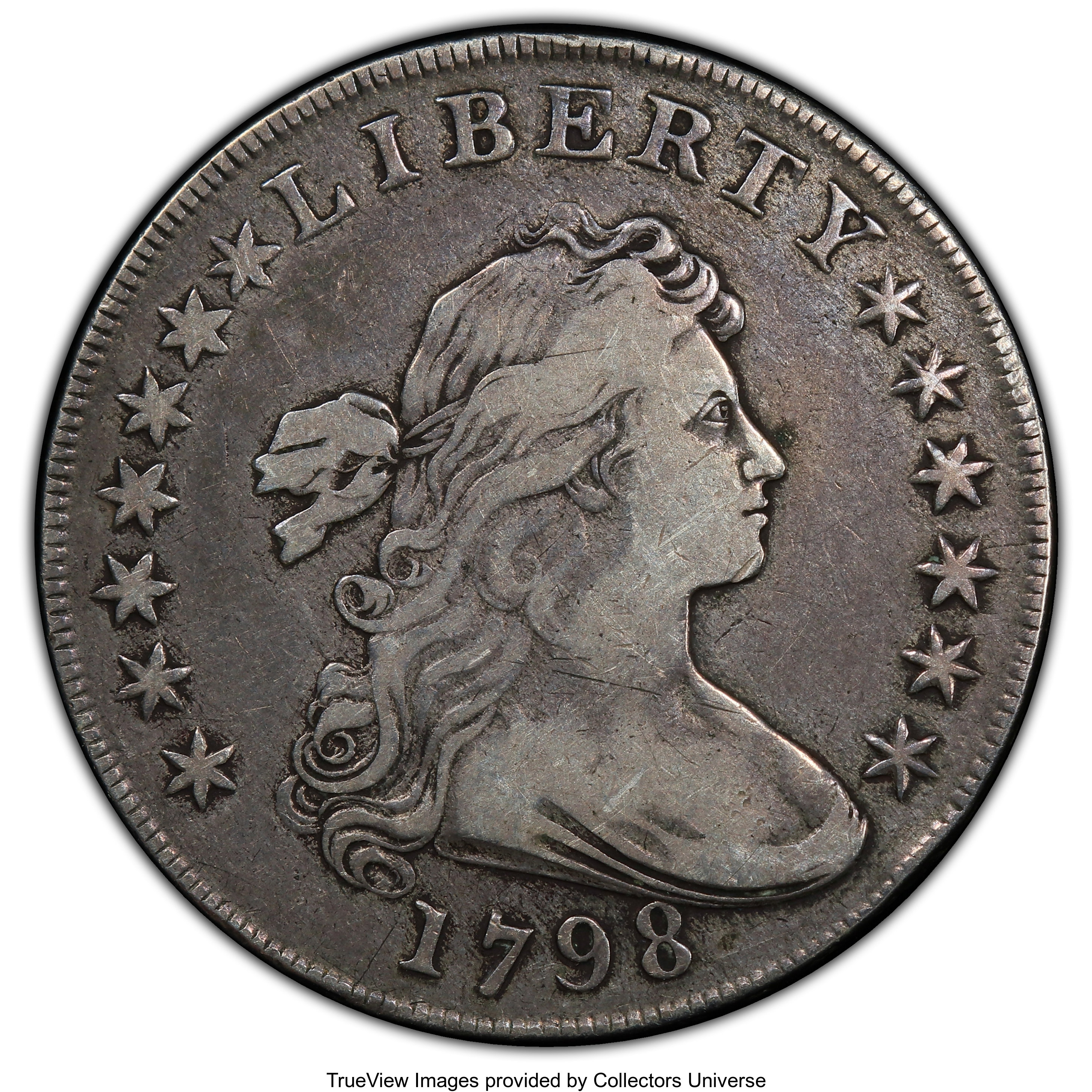 1798 $1 Large Eagle, Pointed 9, Wide Date, B-23, BB-105, R.3, VF25 PCGS. PCGS Population: (6/16 and 0/0+). NGC Census: (7/2...
