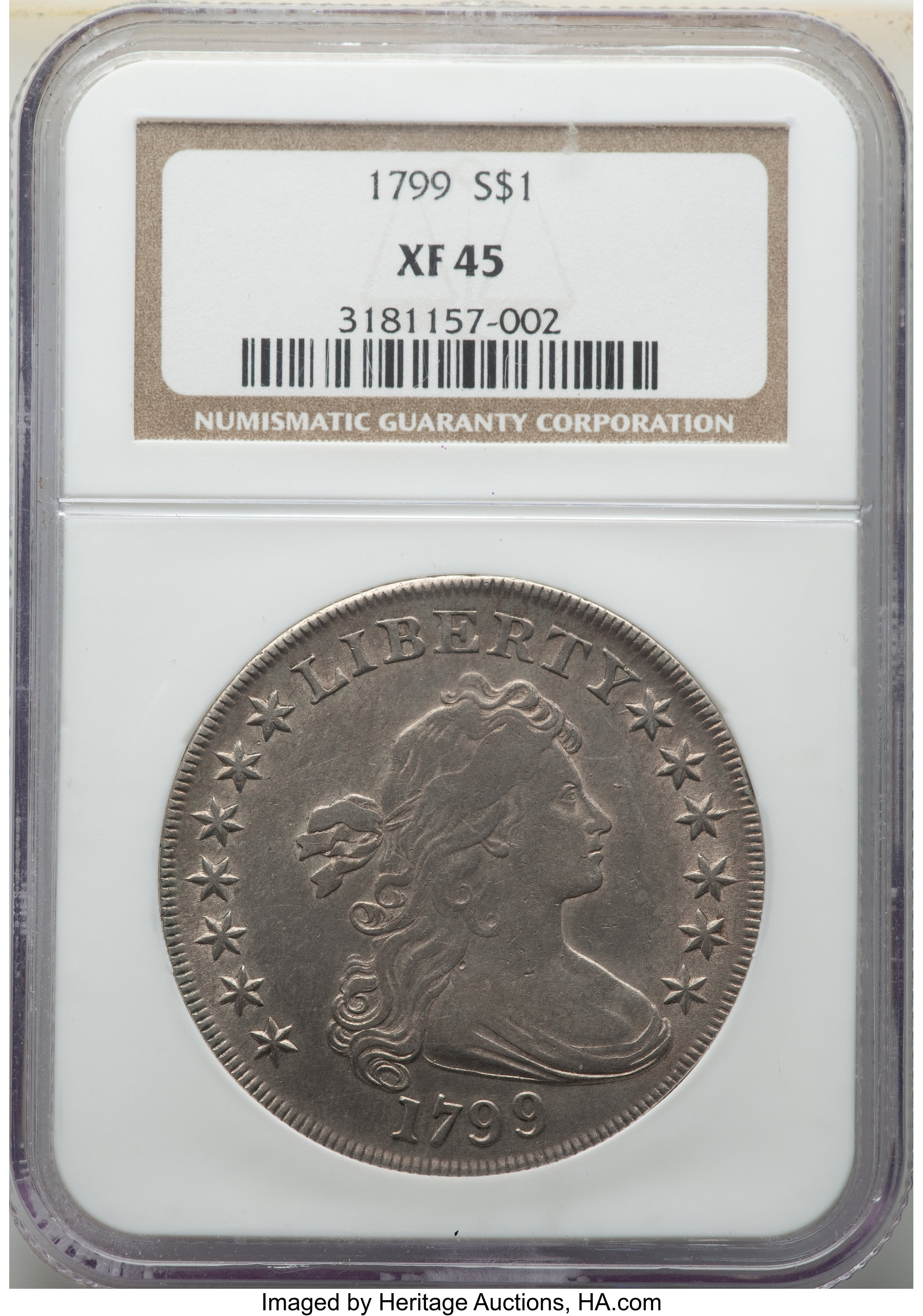 1799 $1  7x6 Stars, B-14, BB-167 XF45 CAC thumbnail 5