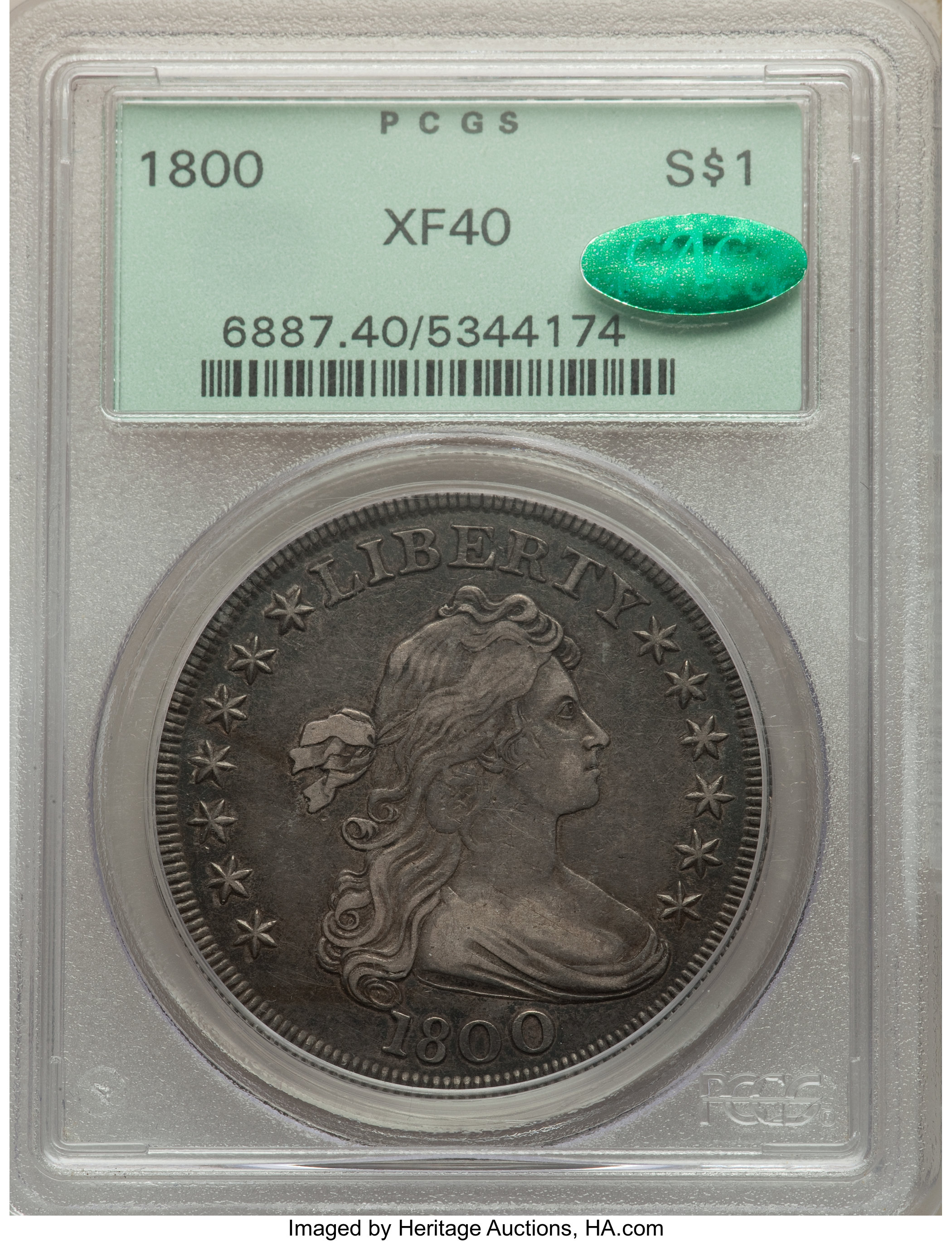 1800 $1  B-4, BB-186 VF35 CAC thumbnail 4