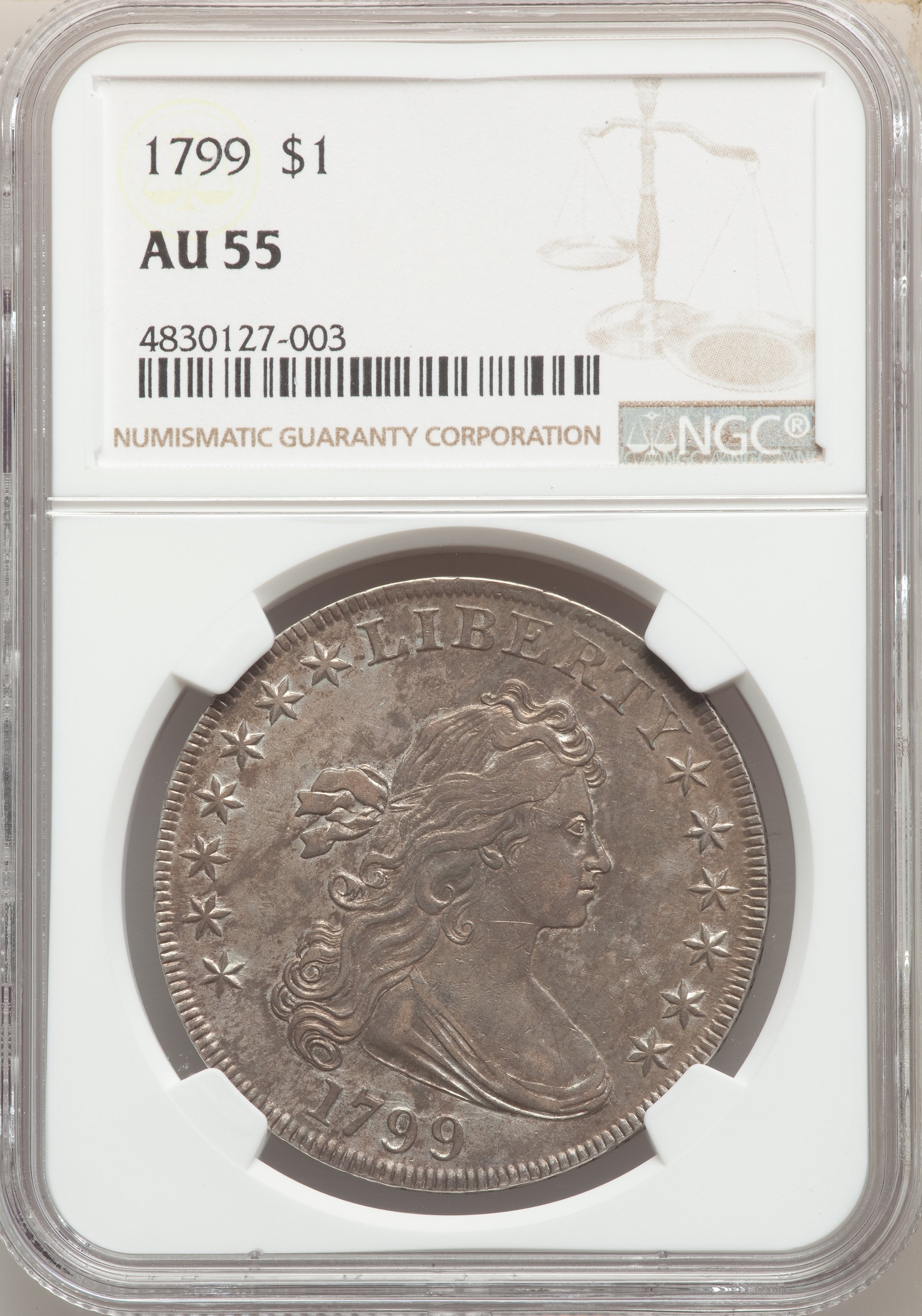 1799 $1  7x6 Stars, B-11, BB-161 AU55 thumbnail 5