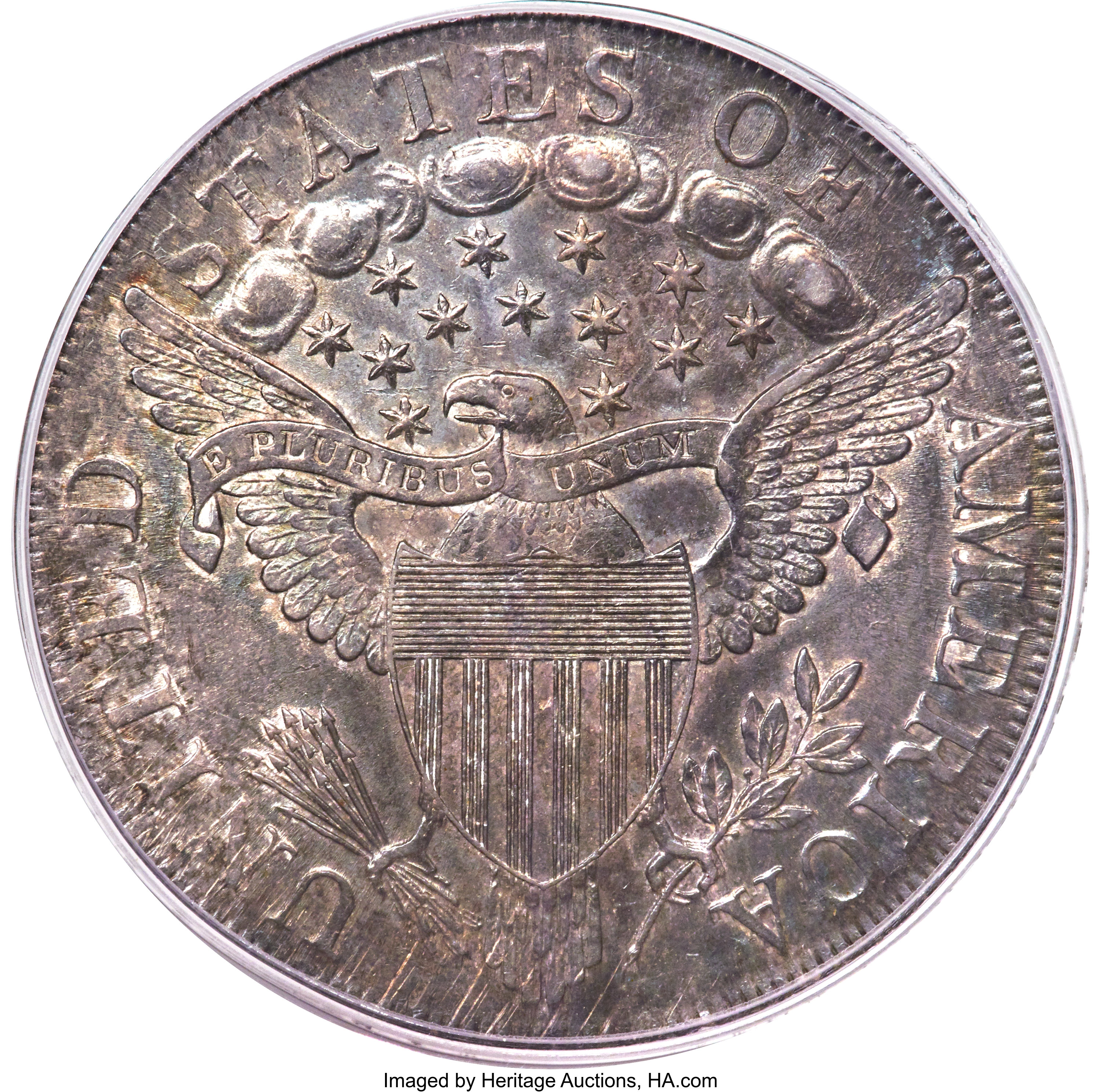 1798 $1  Large Eagle, Pointed 9, Close Date, B-27, BB-113 MS64 thumbnail 2