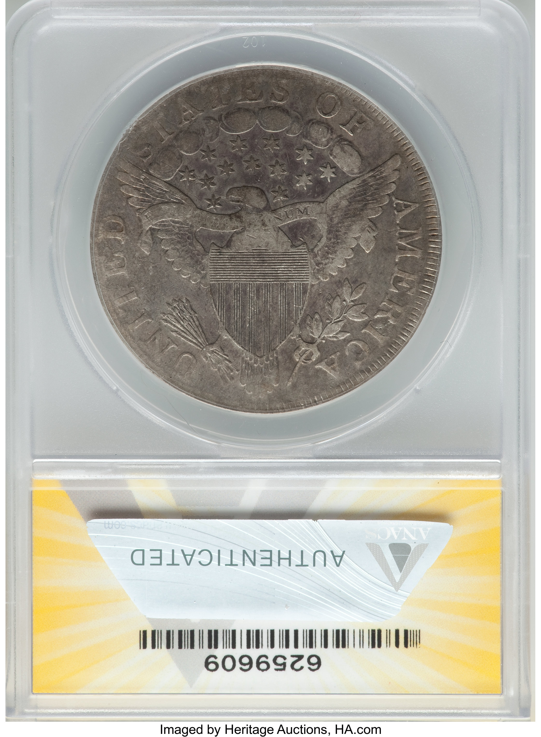 1798 $1  Large Eagle, Knob 9, 5 Vertical Lines, B-32, BB-91 AU50 CAC thumbnail 13
