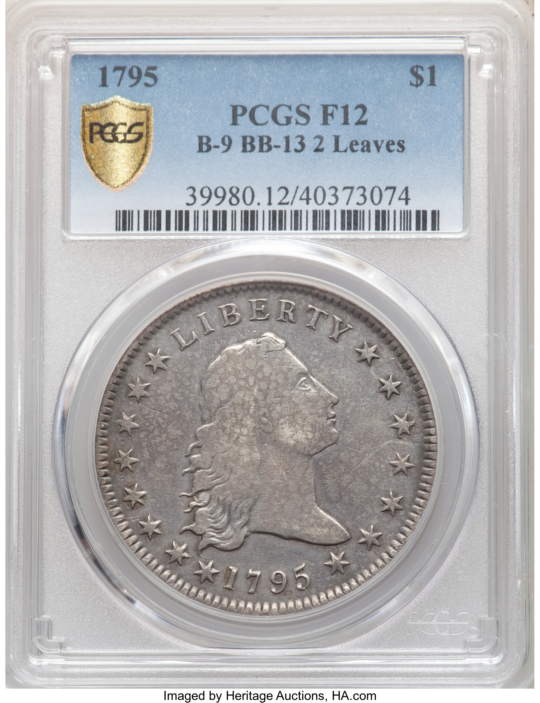1795 $1  Flowing Hair, 2 Leaves, B-9, BB-13 P1 thumbnail 14