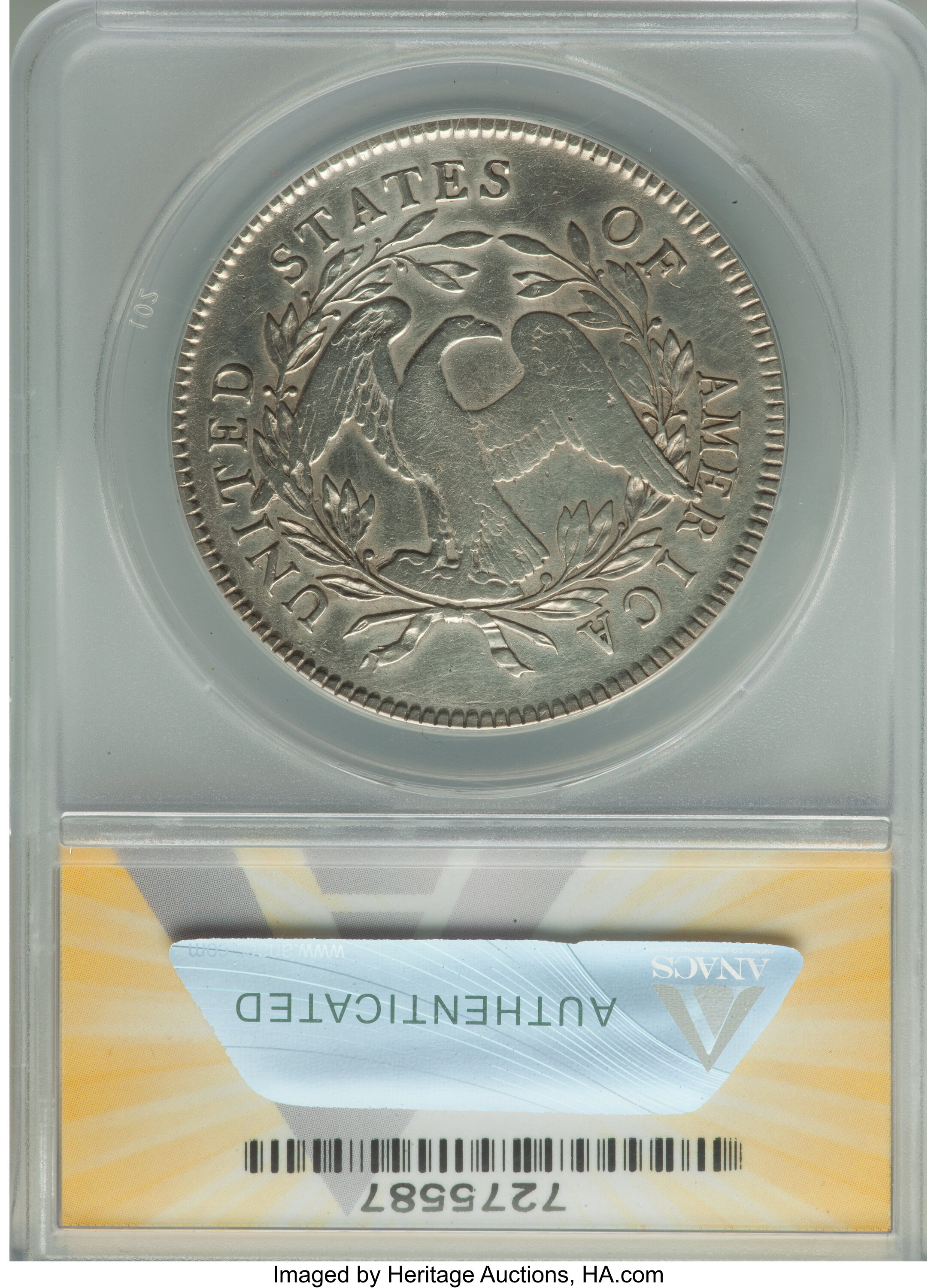 1795 $1  Flowing Hair, 3 Leaves, B-7, BB-18 P1 thumbnail 17