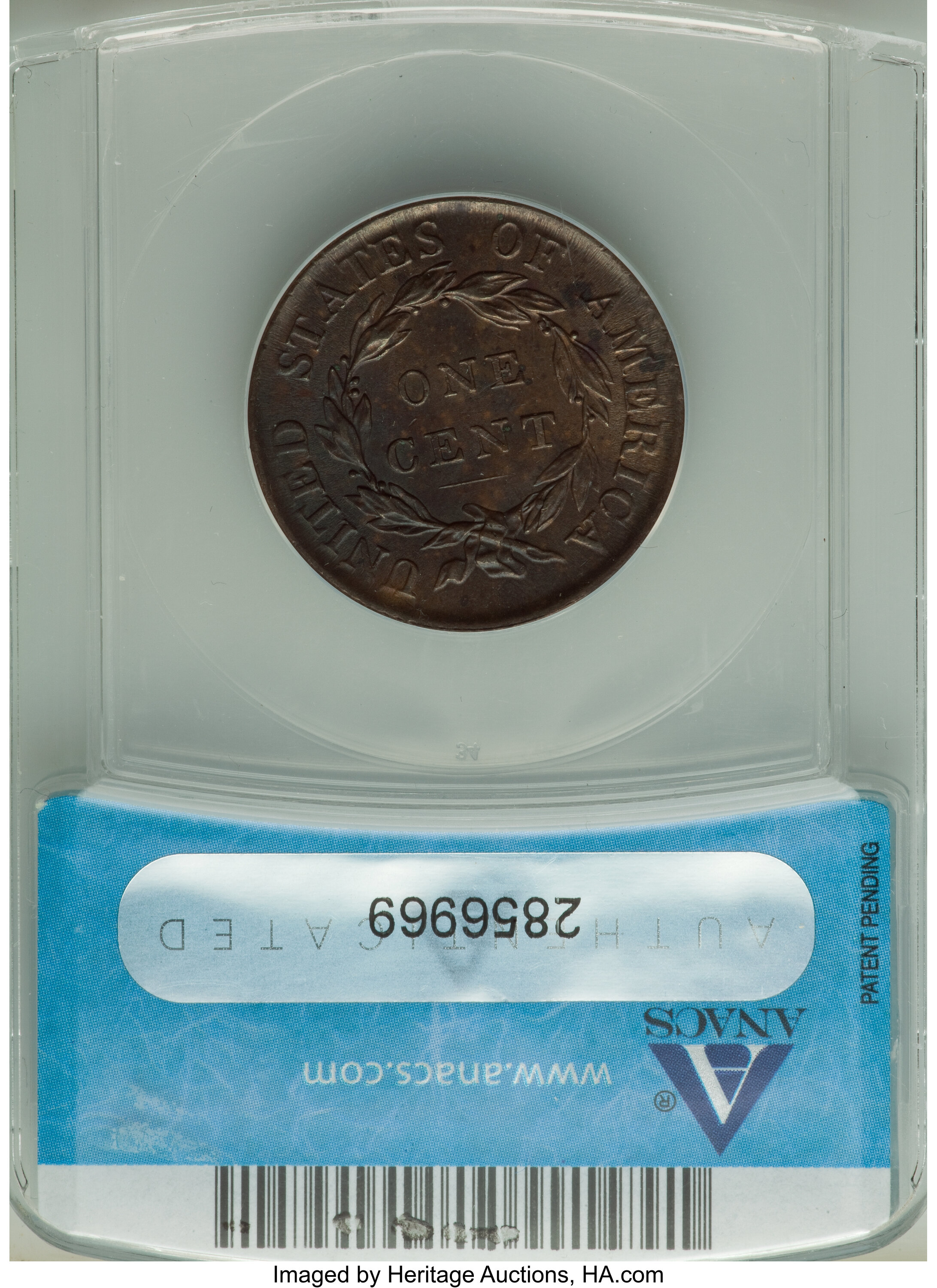 1818 1c N-10 MS BN AU50 BN CAC thumbnail 10