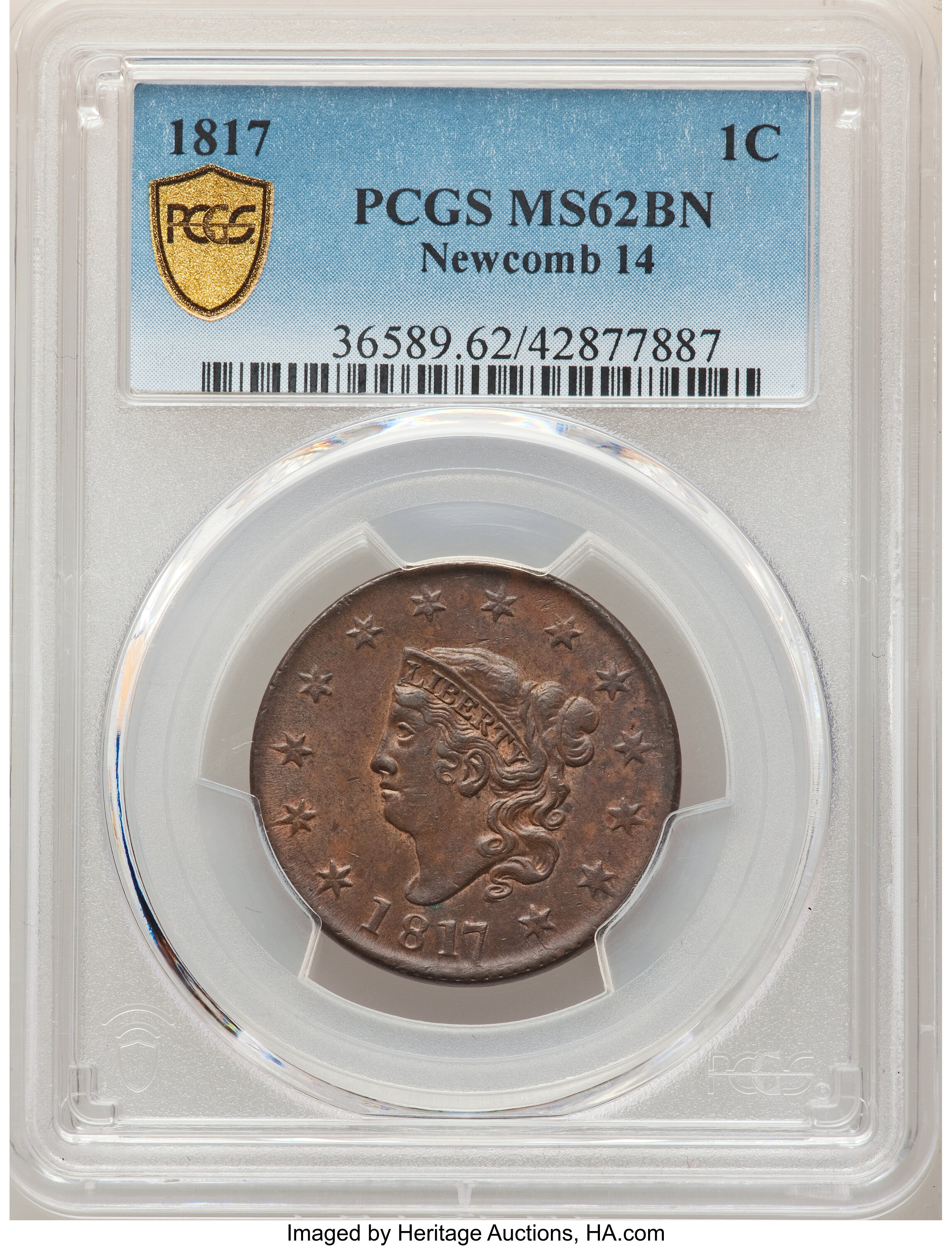 1817 1c 13 Stars, N-14 MS BN AU53 BN thumbnail 27