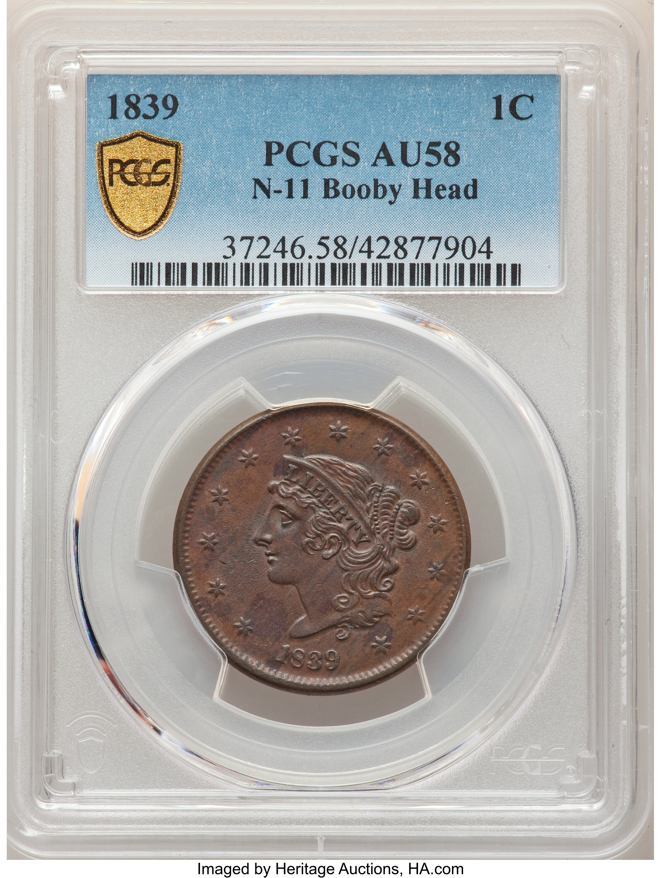 1839 1c Booby Head, N-11 MS BN AG3 BN thumbnail 12