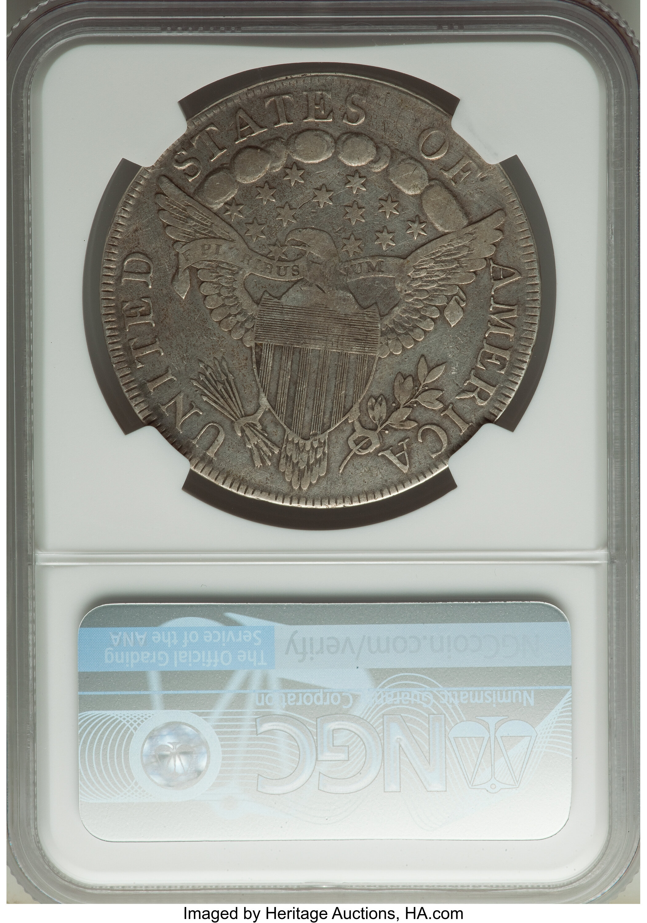 1798 $1  Large Eagle, Knob 9, 10 Arrows, 5 Vertical Lines, B-6, BB-96 VG10 thumbnail 6