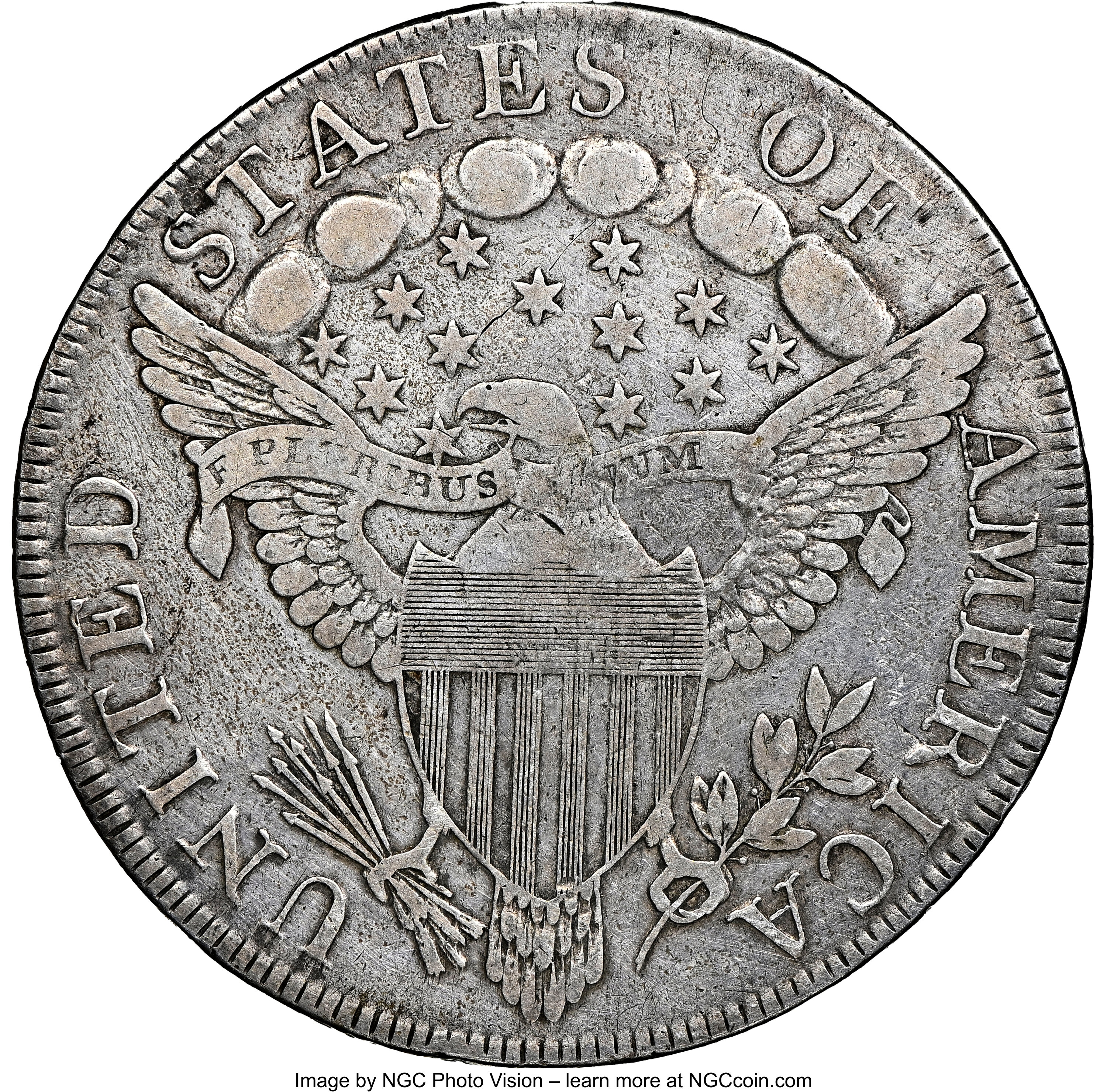 1798 $1  Large Eagle, Knob 9, 10 Arrows, 5 Vertical Lines, B-6, BB-96 VG10 thumbnail 7