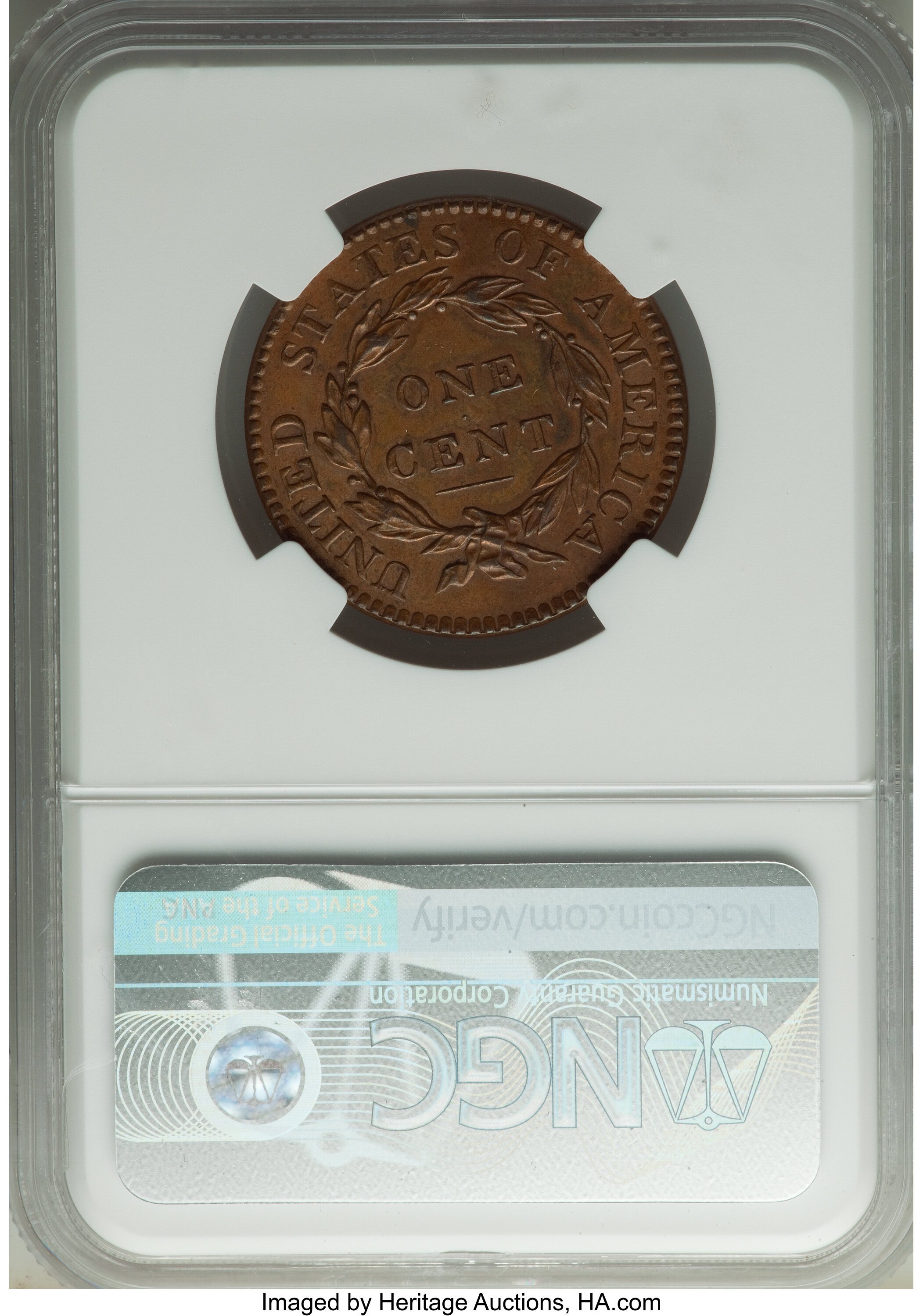 1819/8 1c Large Date, N-1 MS BN MS60 BN thumbnail 3