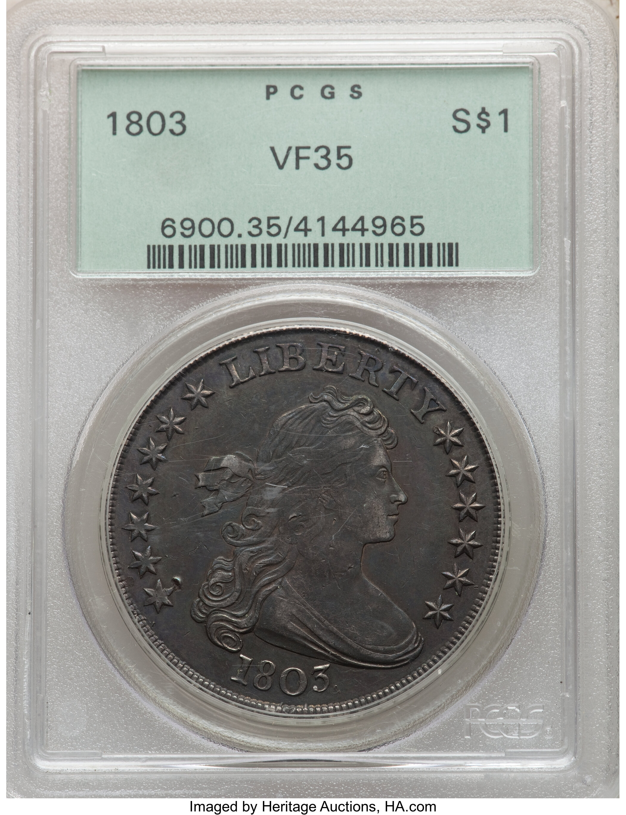 1803 $1  Small 3, B-5, BB-252 VF35 thumbnail 4
