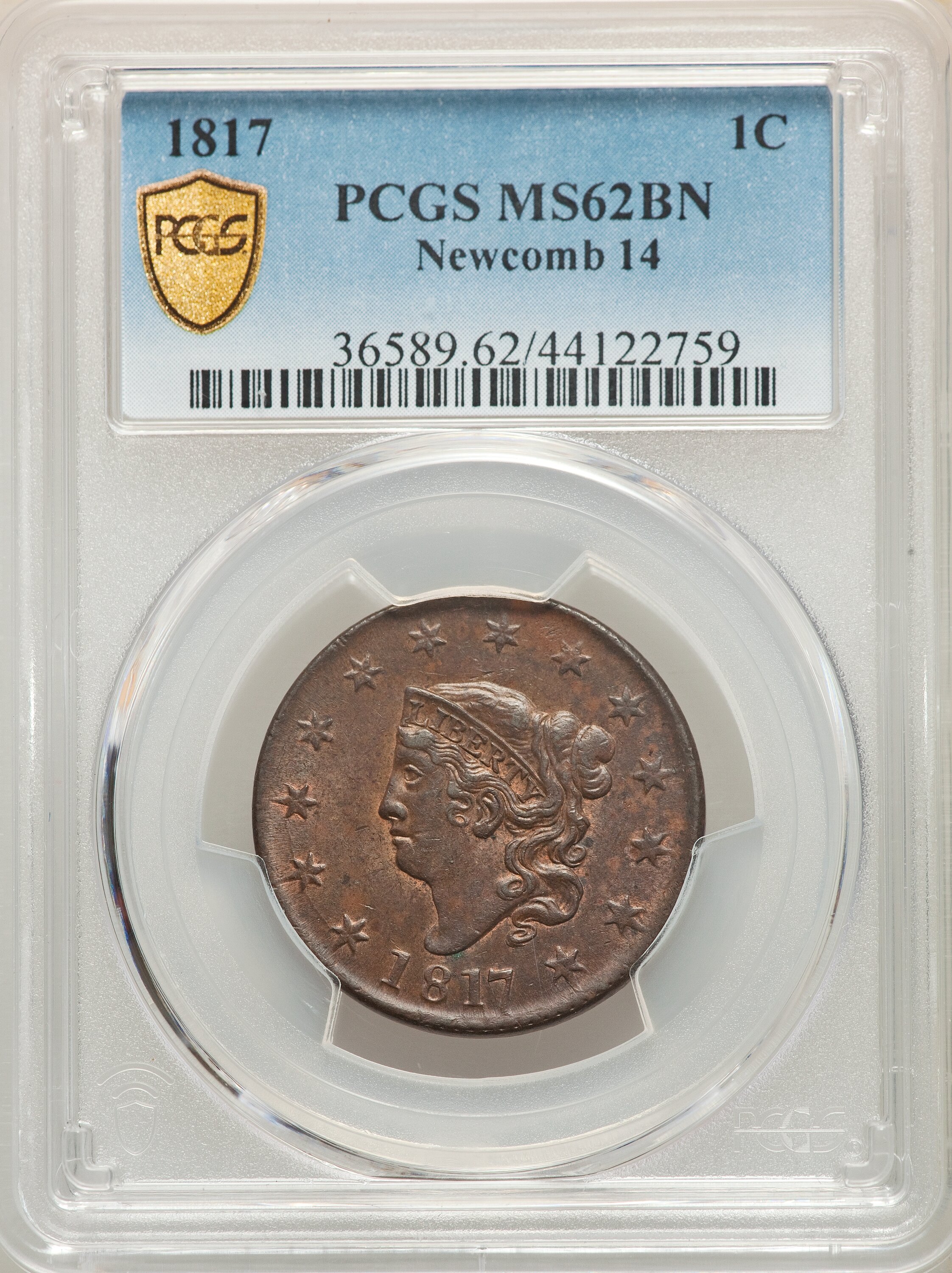 1817 1c 13 Stars, N-14 MS BN G4 BN CAC thumbnail 25