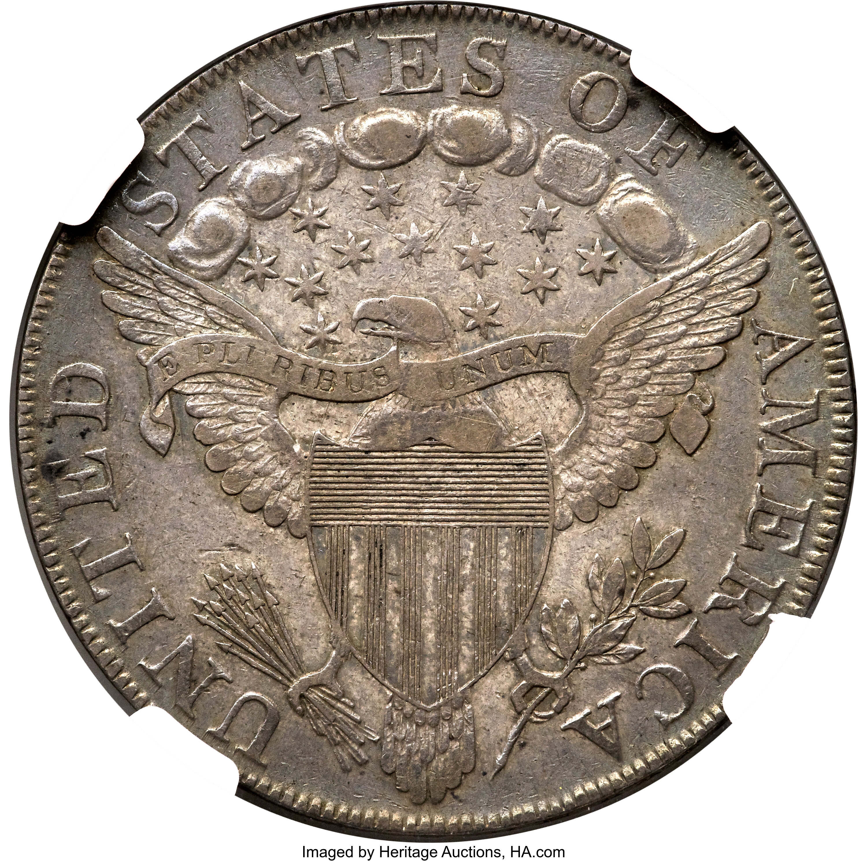 1798 $1  Large Eagle, Pointed 9, Wide Date, B-16, BB-110 MS60 thumbnail 13