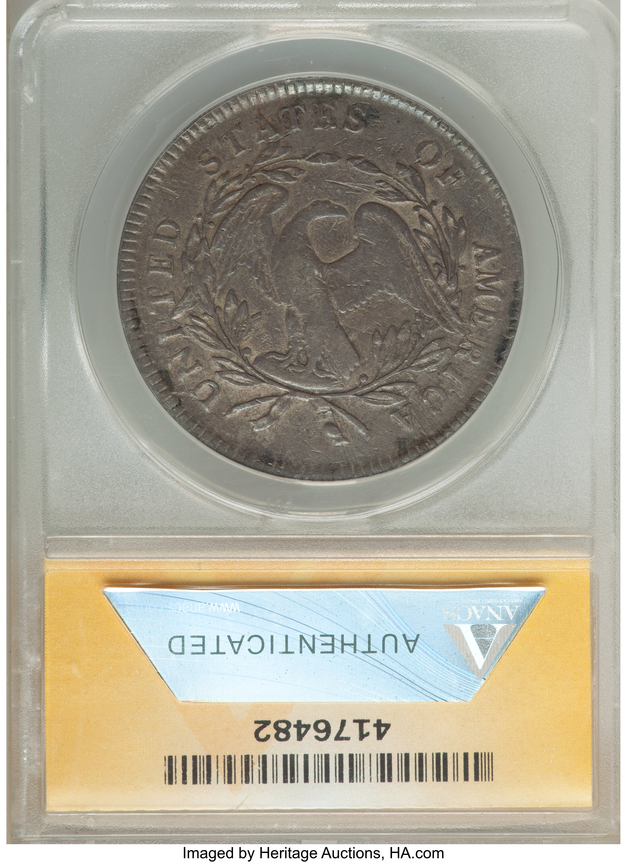 1795 $1  Flowing Hair, Silver Plug, 2 Leaves, B-5, BB-27 VF20 CAC thumbnail 6