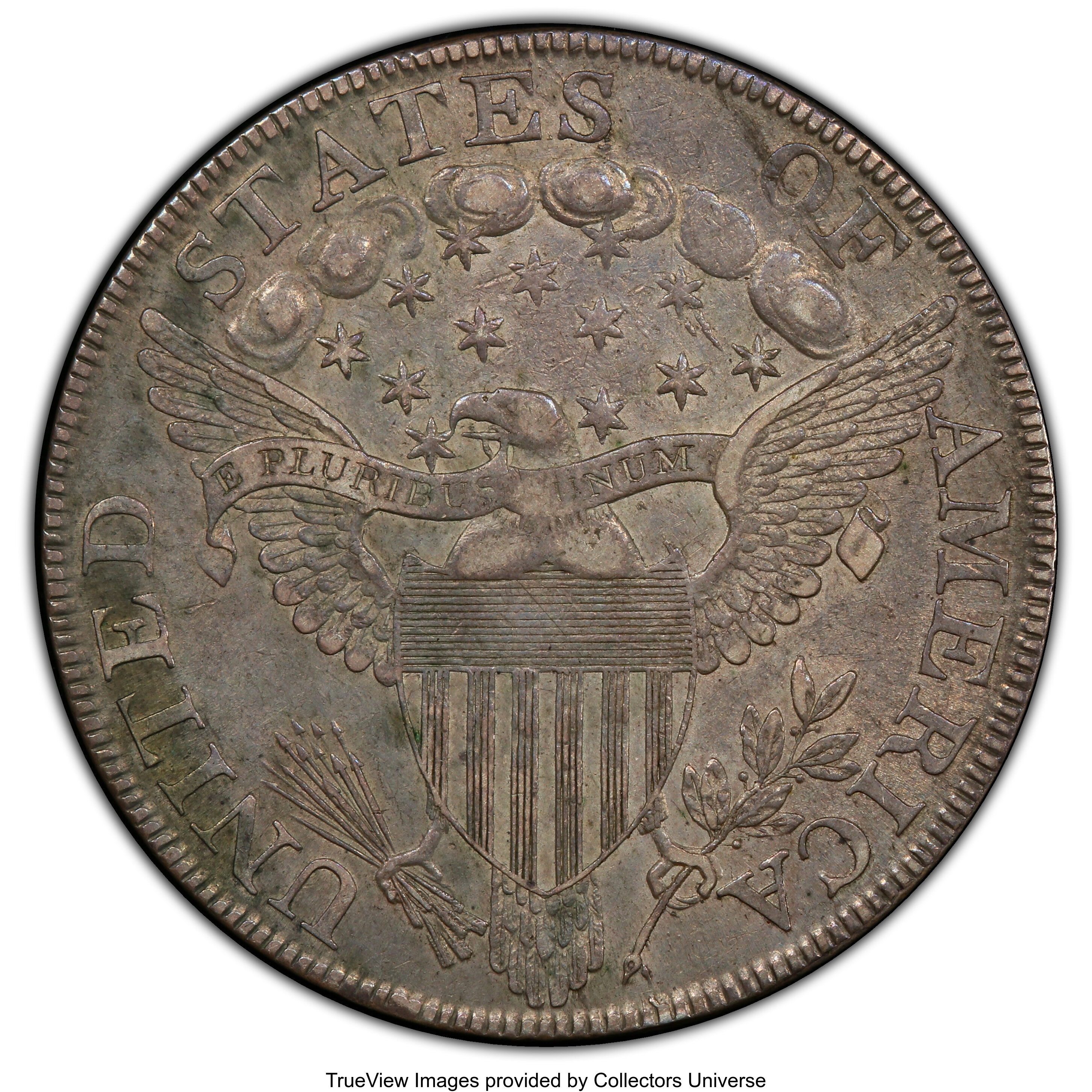 1798 $1  Large Eagle, Pointed 9, Close Date, B-25, BB-123 AU58 thumbnail 23