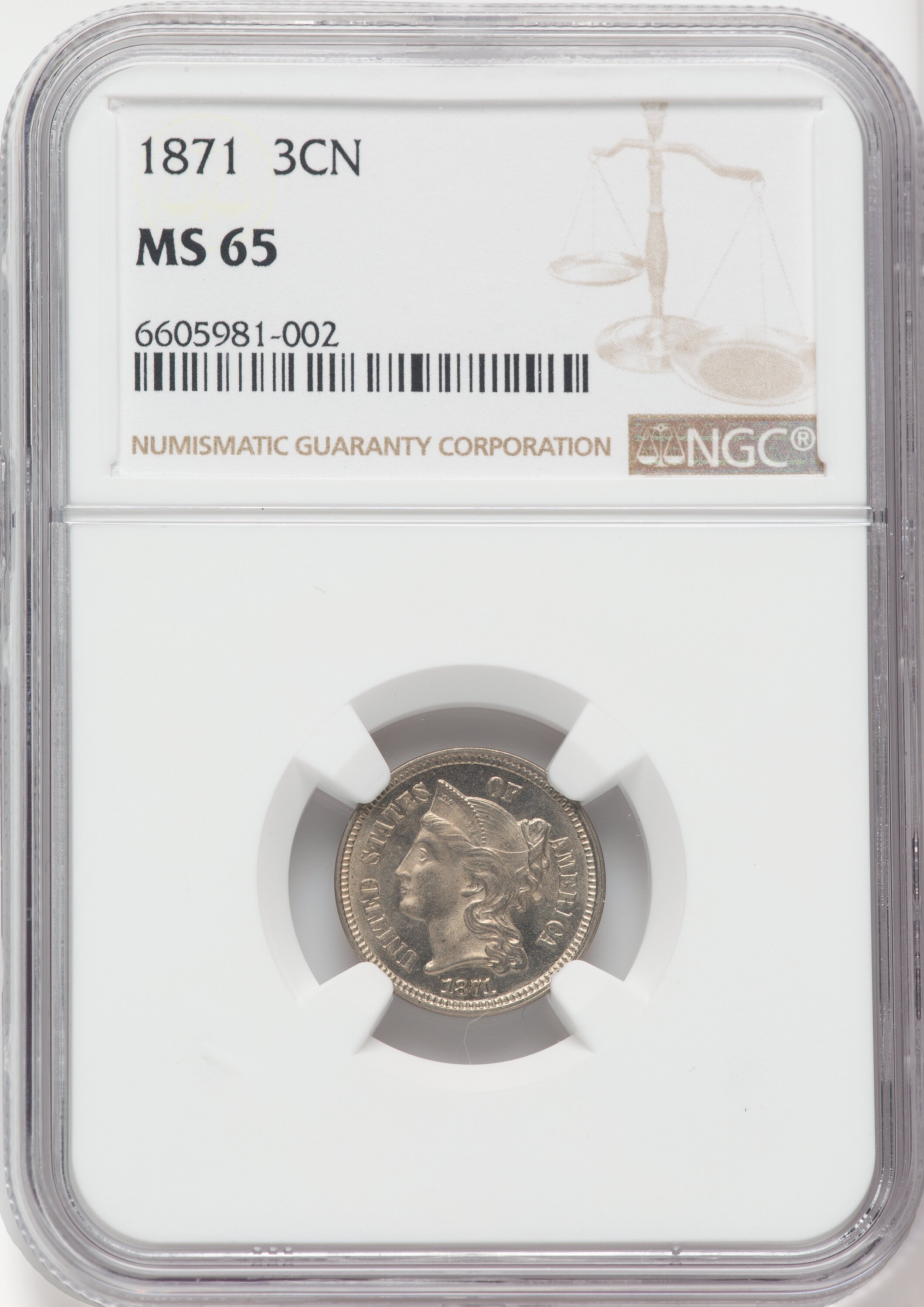 1871 3cN MS65 thumbnail 4