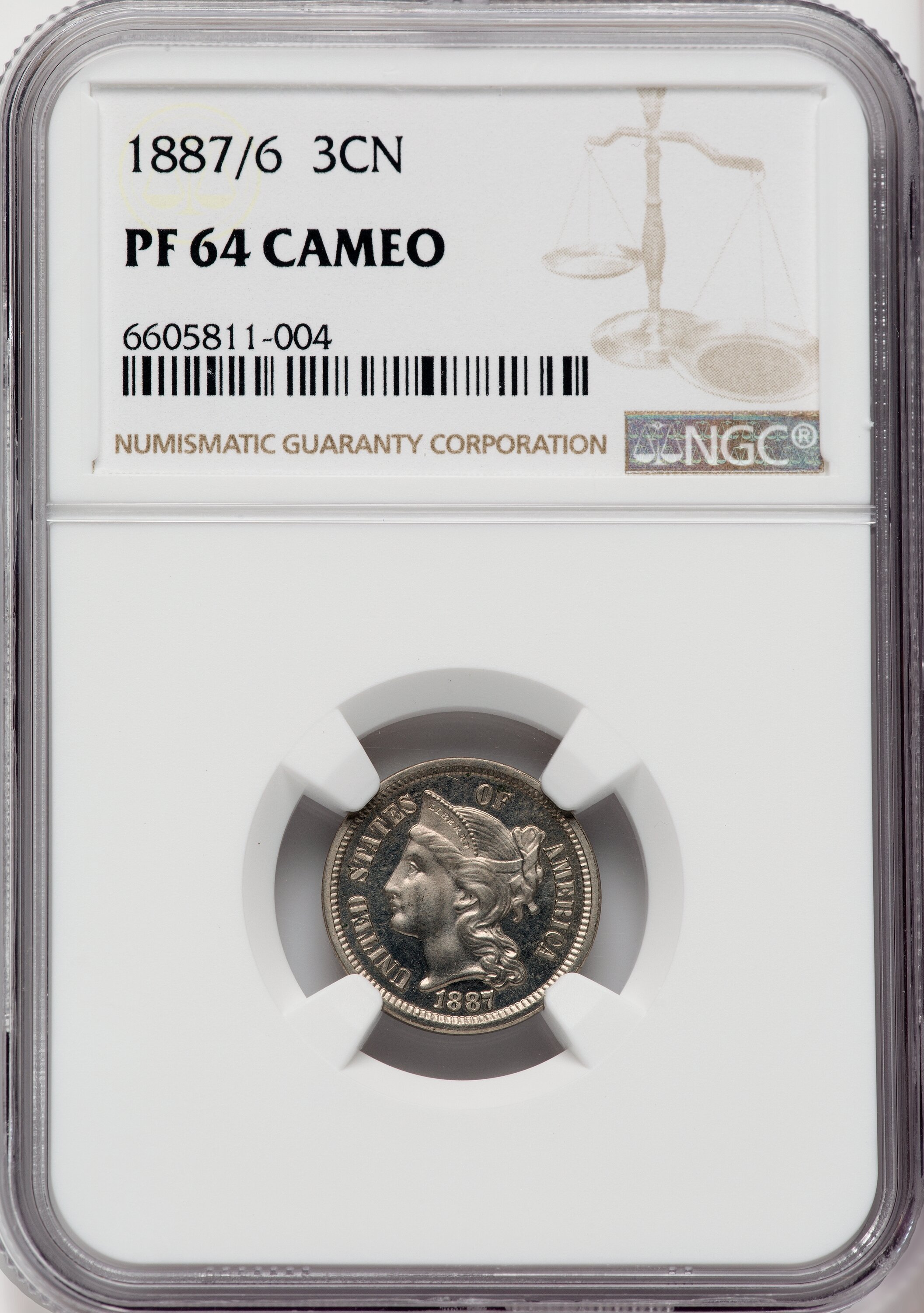 1887/6 3cN Strong Overdate PR CAM PR64 CAM thumbnail 4