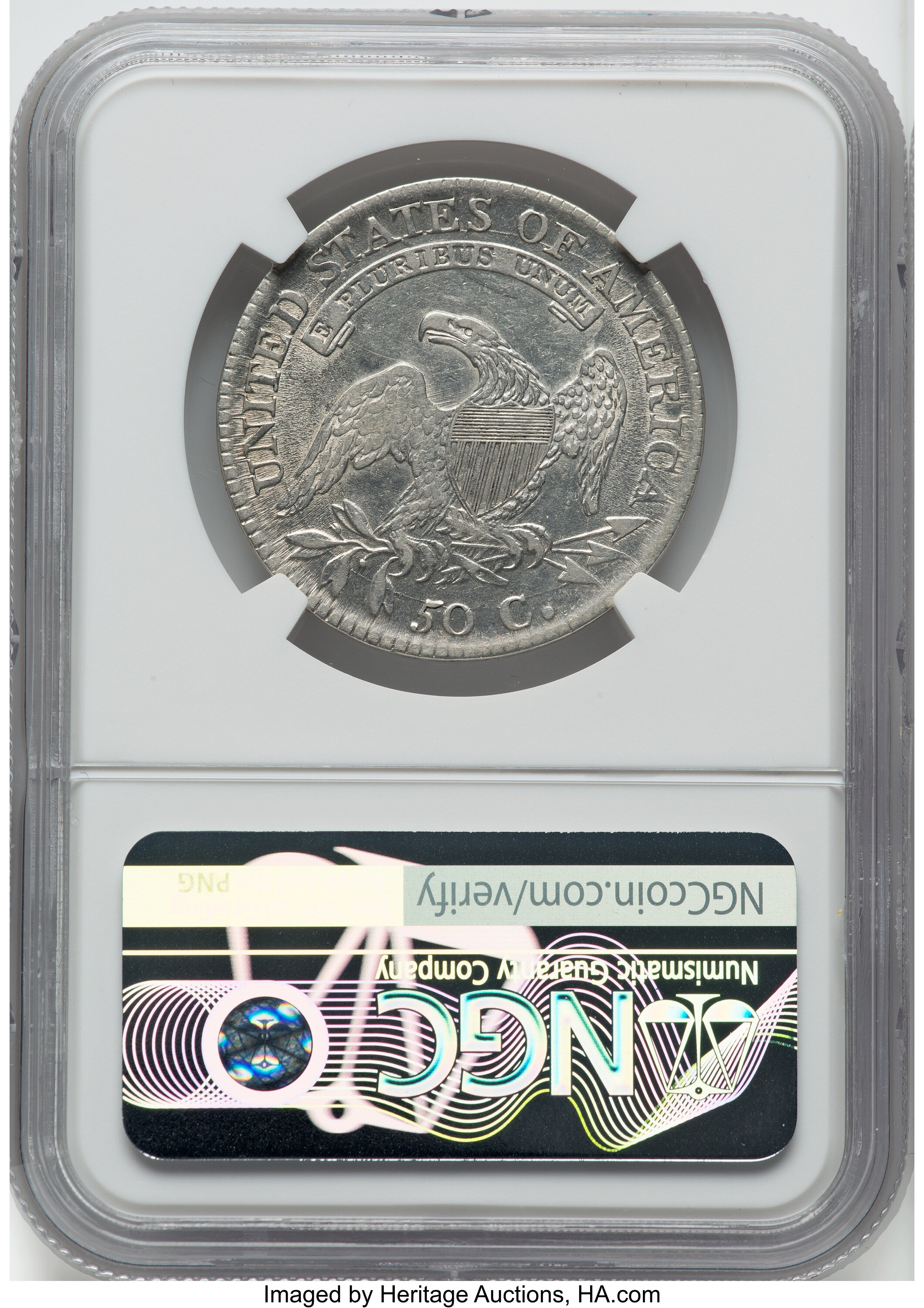 1811 50c Small 8, O-106 AU53 CAC thumbnail 5