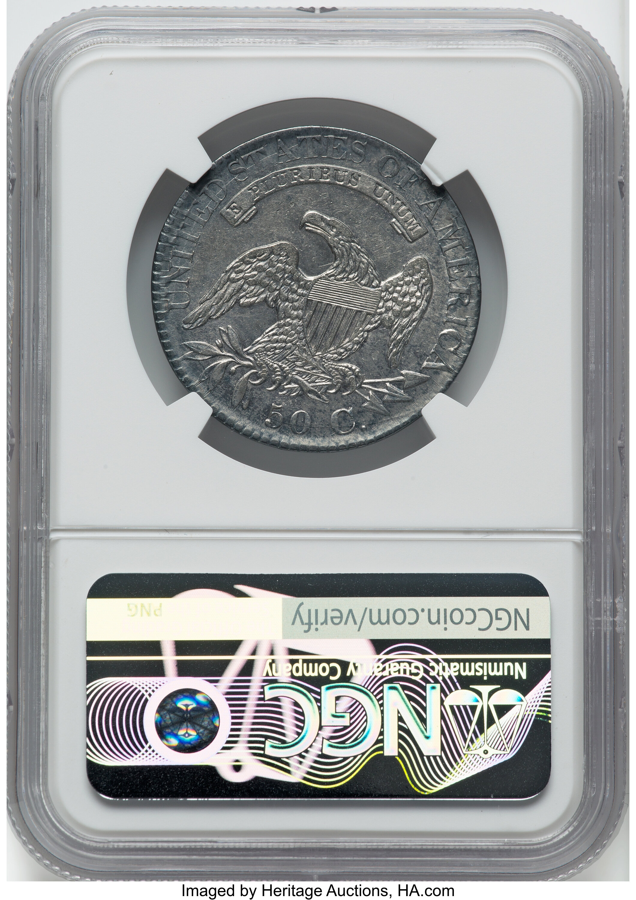 1827/6 50c Overdate, O-101 AU55 CAC thumbnail 2