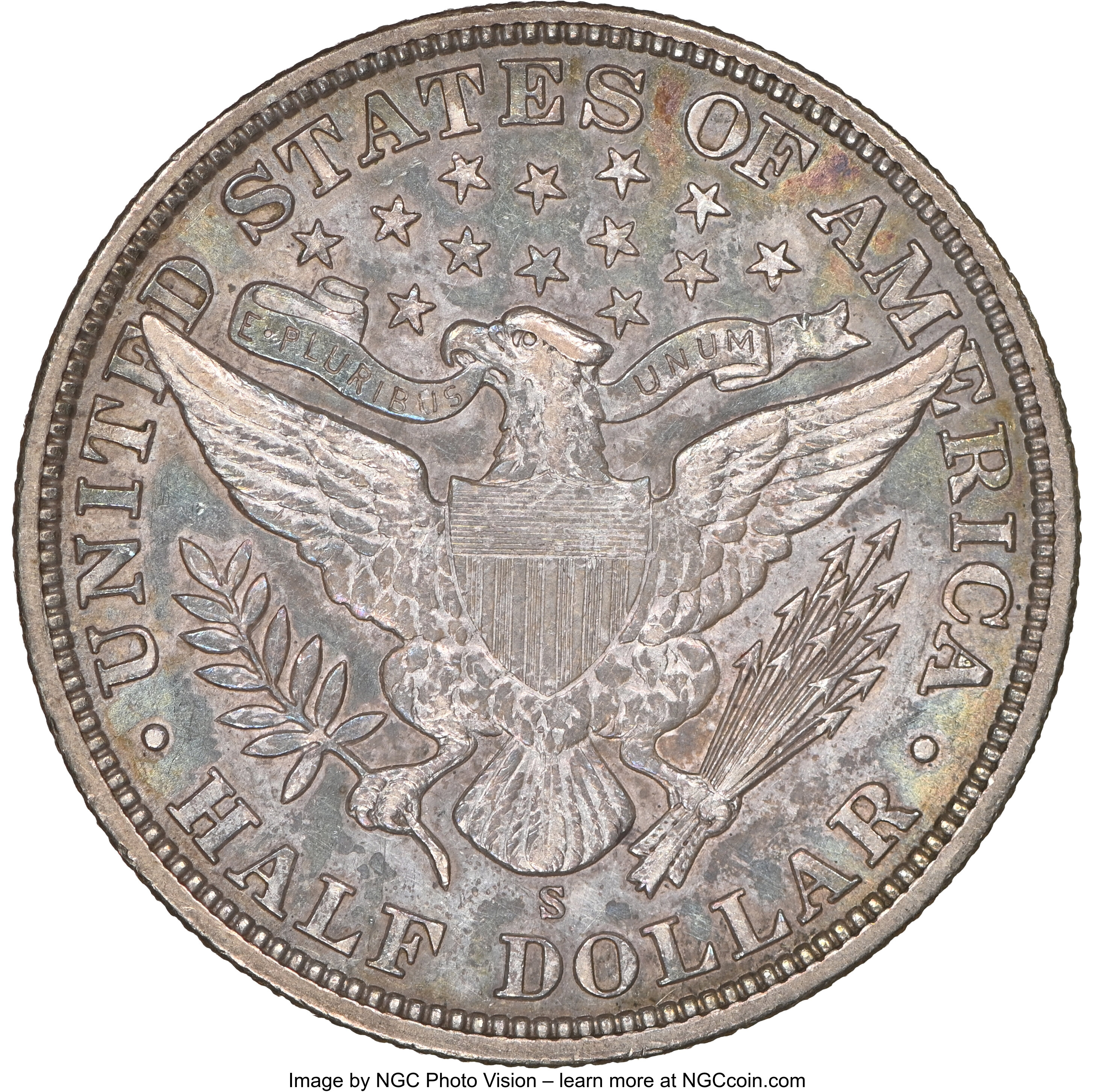 1907-S 50c AU53 thumbnail 3