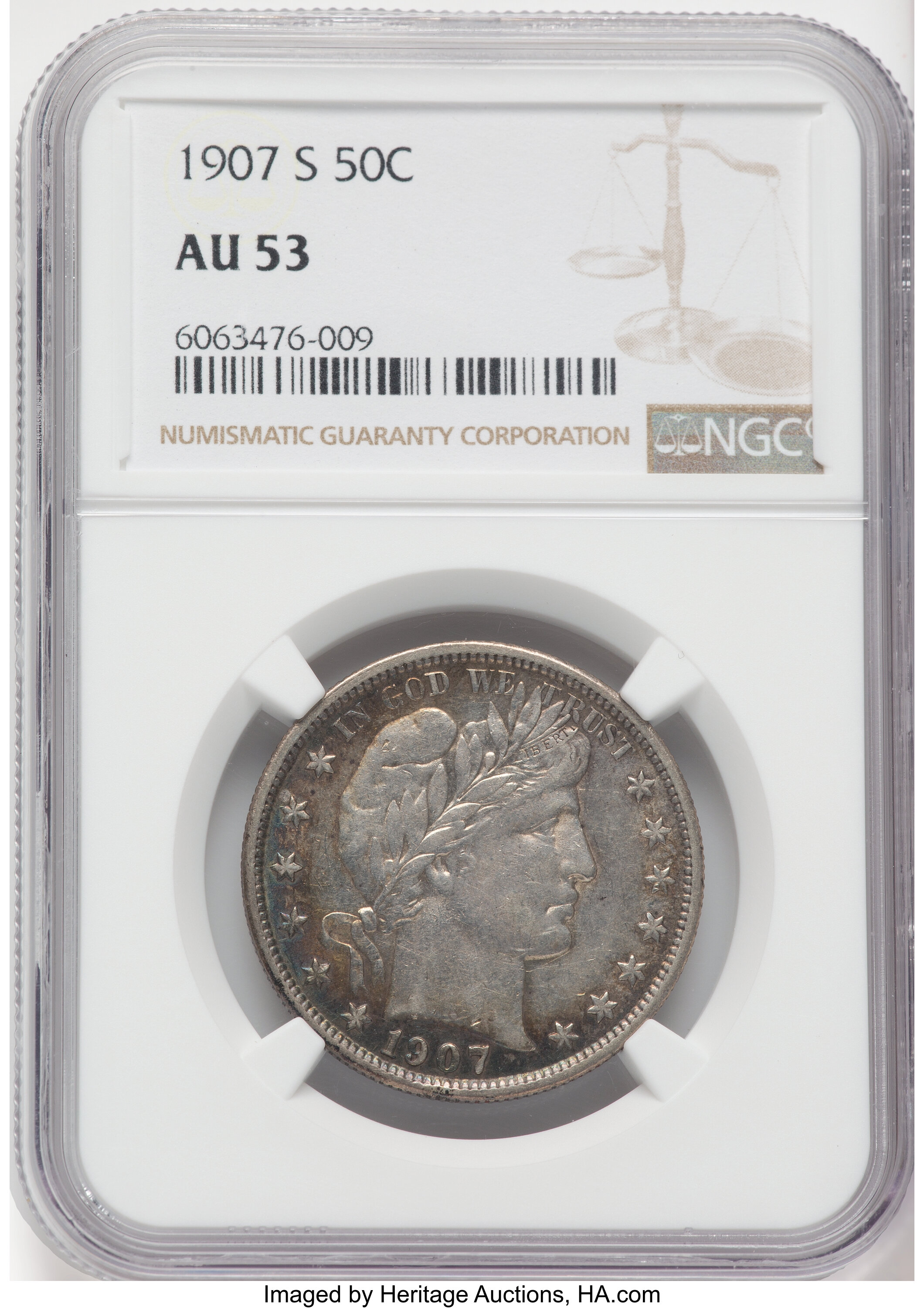1907-S 50c AU53 thumbnail 4