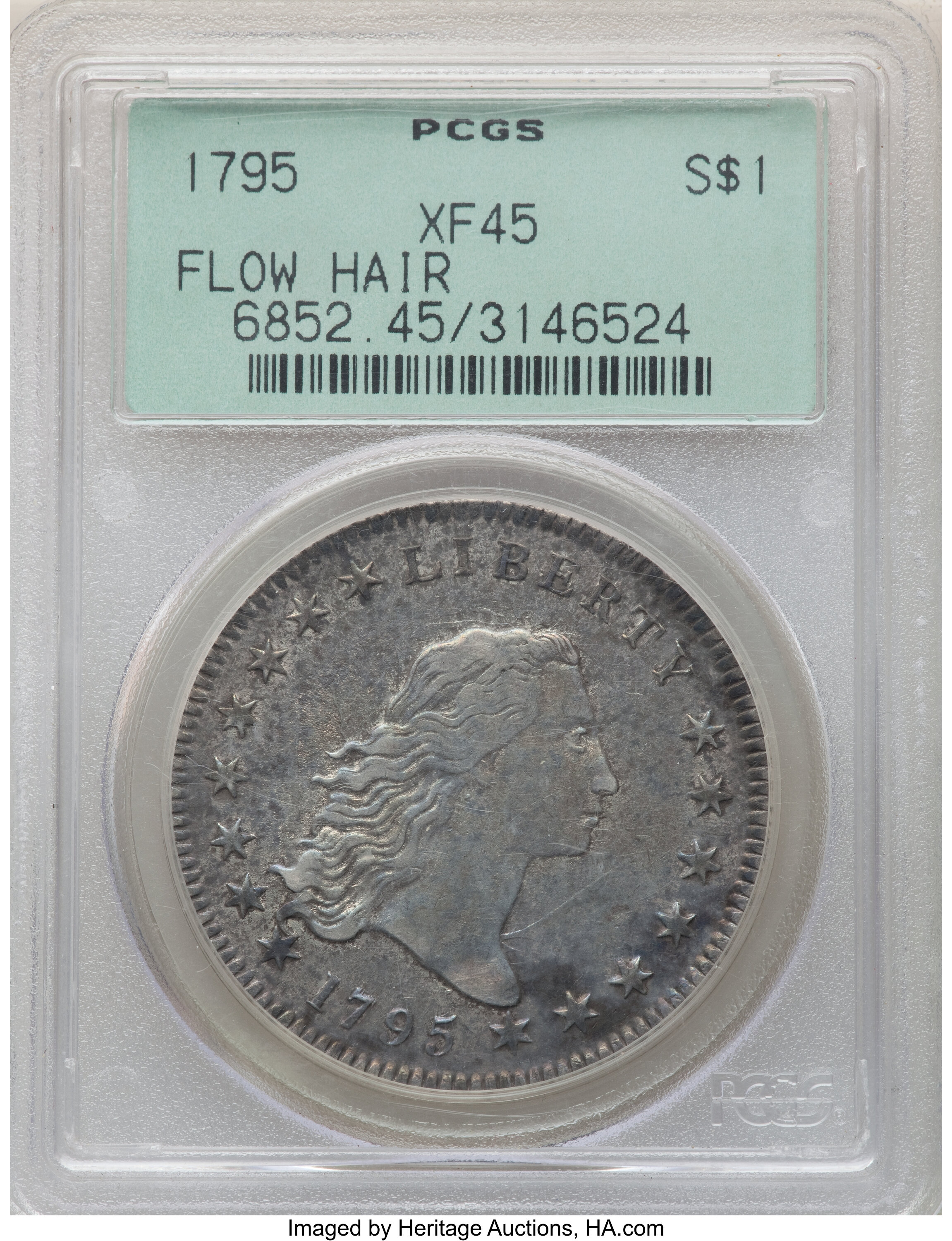 1795 $1  Flowing Hair, 2 Leaves, B-9, BB-13 MS66 thumbnail 26