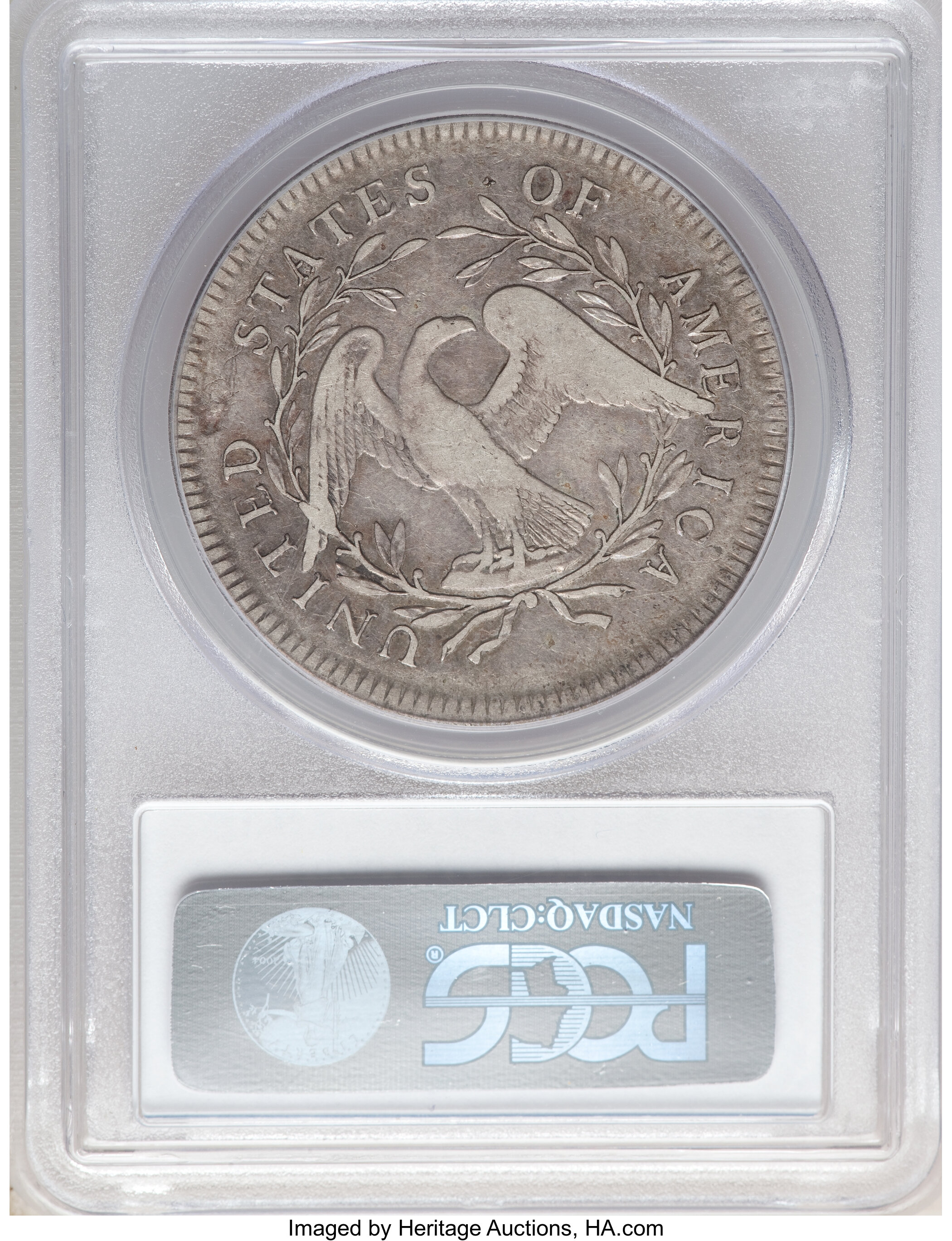 1795 $1  Flowing Hair, Silver Plug, 2 Leaves, B-9, BB-13 VF25 CAC thumbnail 2