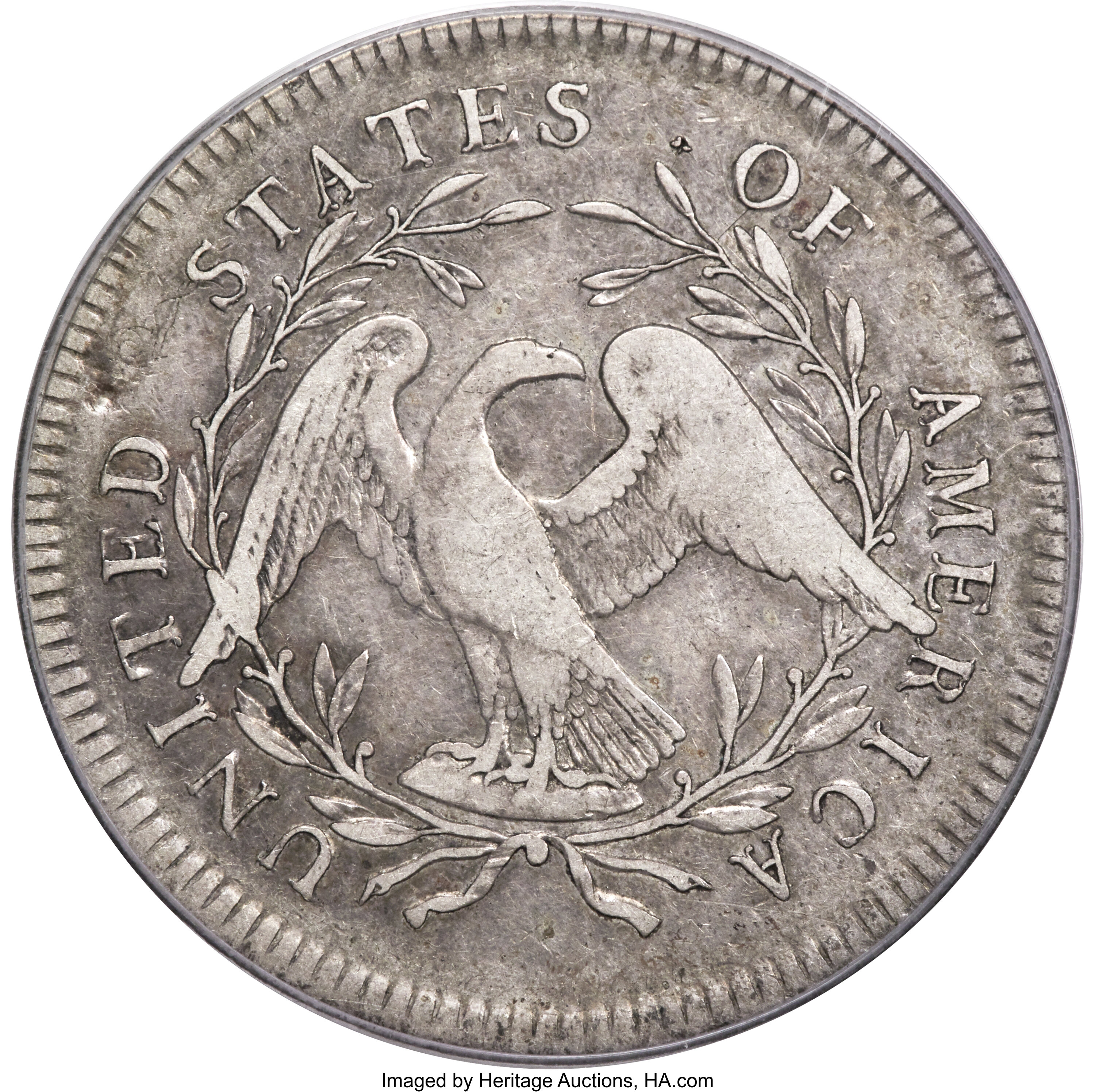 1795 $1  Flowing Hair, Silver Plug, 2 Leaves, B-9, BB-13 VF25 CAC thumbnail 3