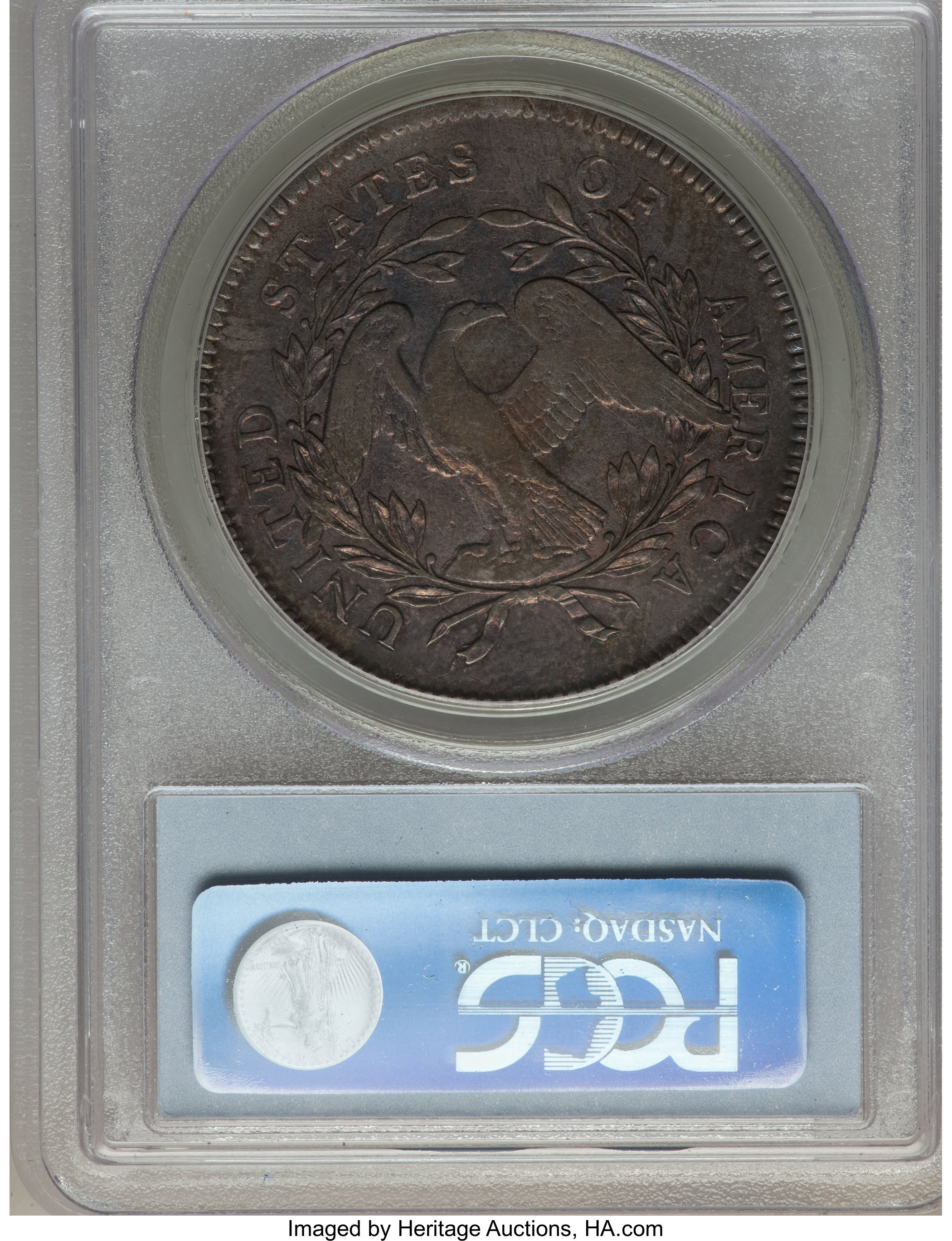 1795 $1  Flowing Hair, Silver Plug, 3 Leaves, B-7, BB-18 AU53 thumbnail 12