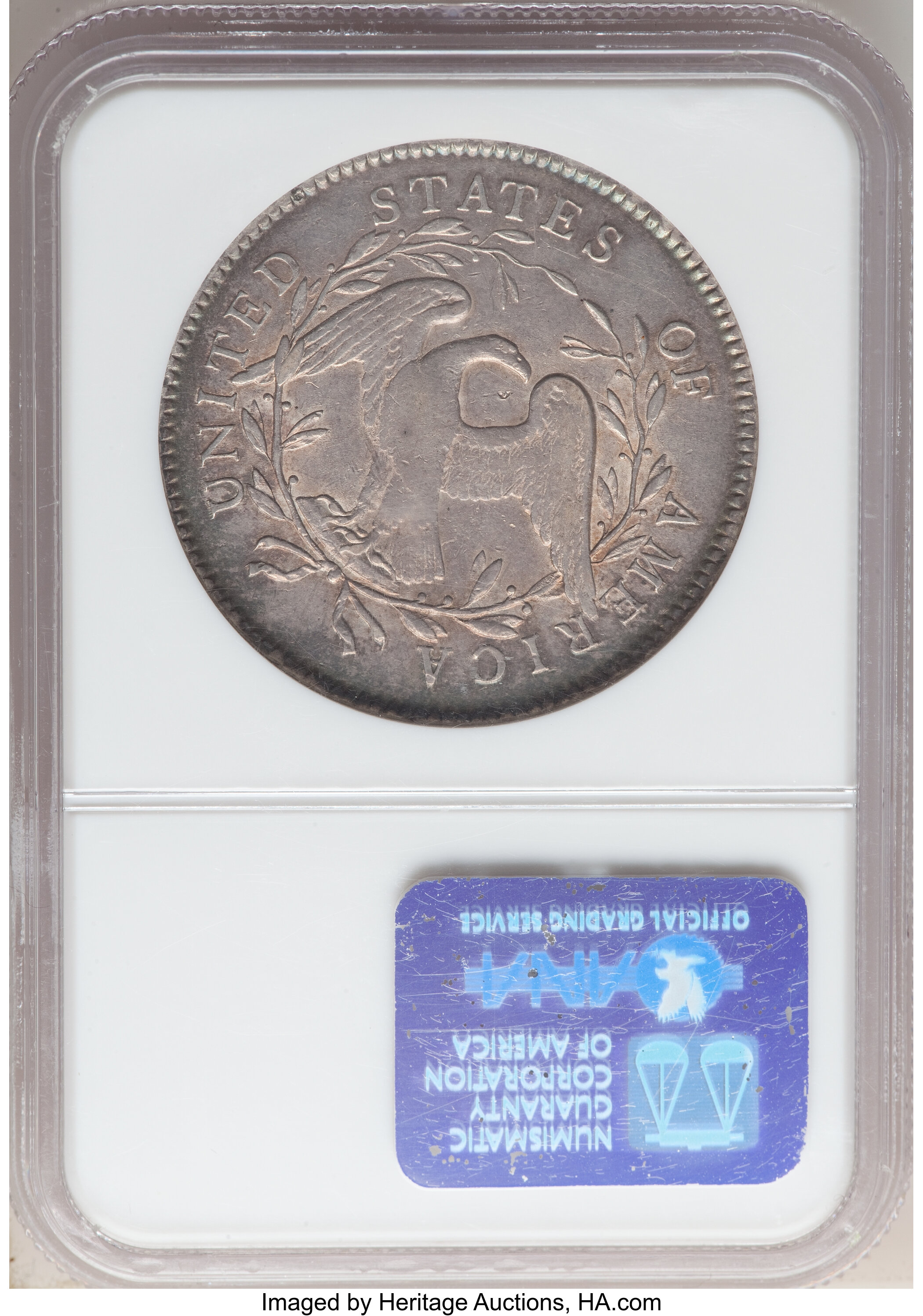 1795 $1  Flowing Hair, 2 Leaves, B-2, BB-20 XF45 CAC thumbnail 3