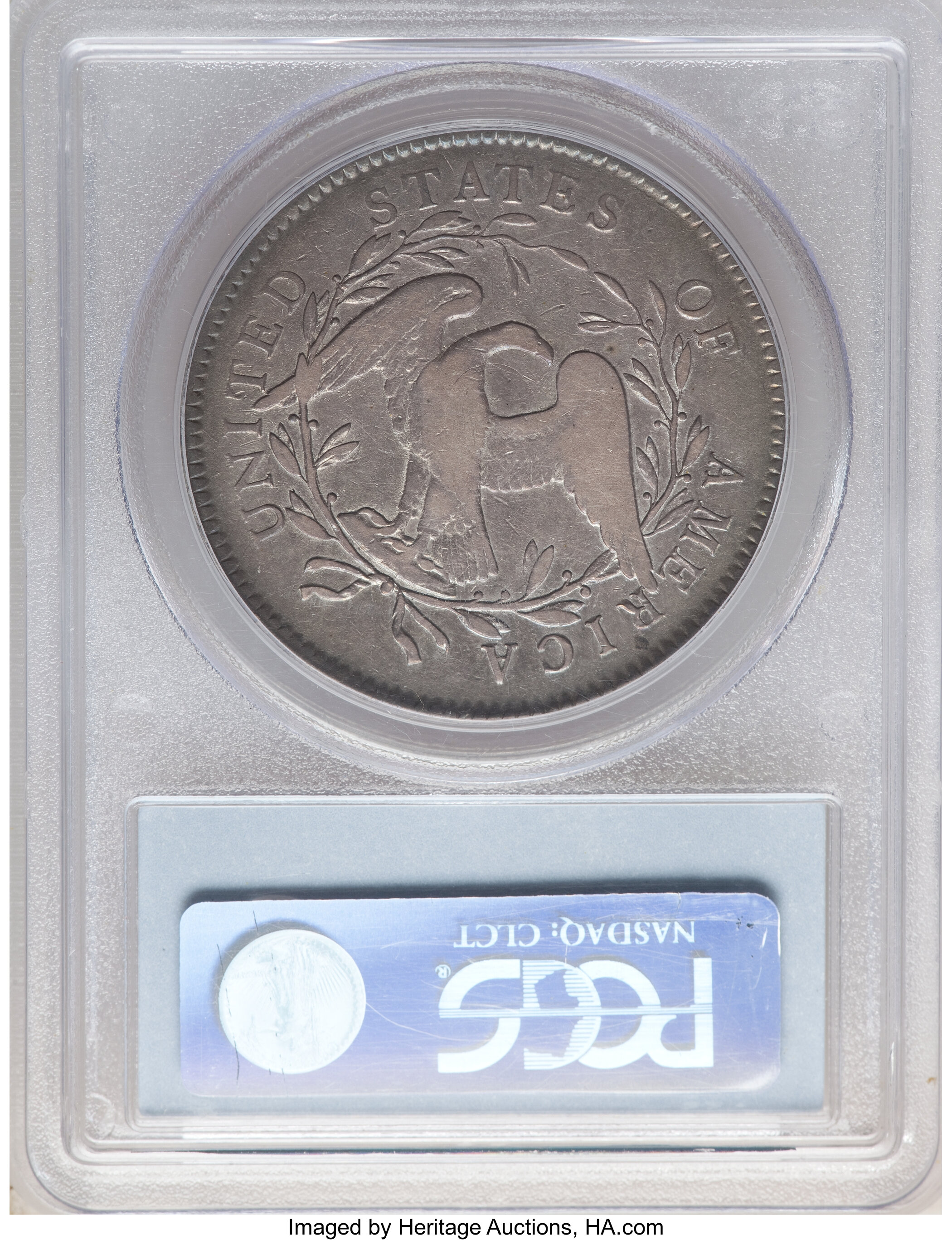 1795 $1  Flowing Hair, Silver Plug, 2 Leaves, B-1, BB-21 P1 thumbnail 5