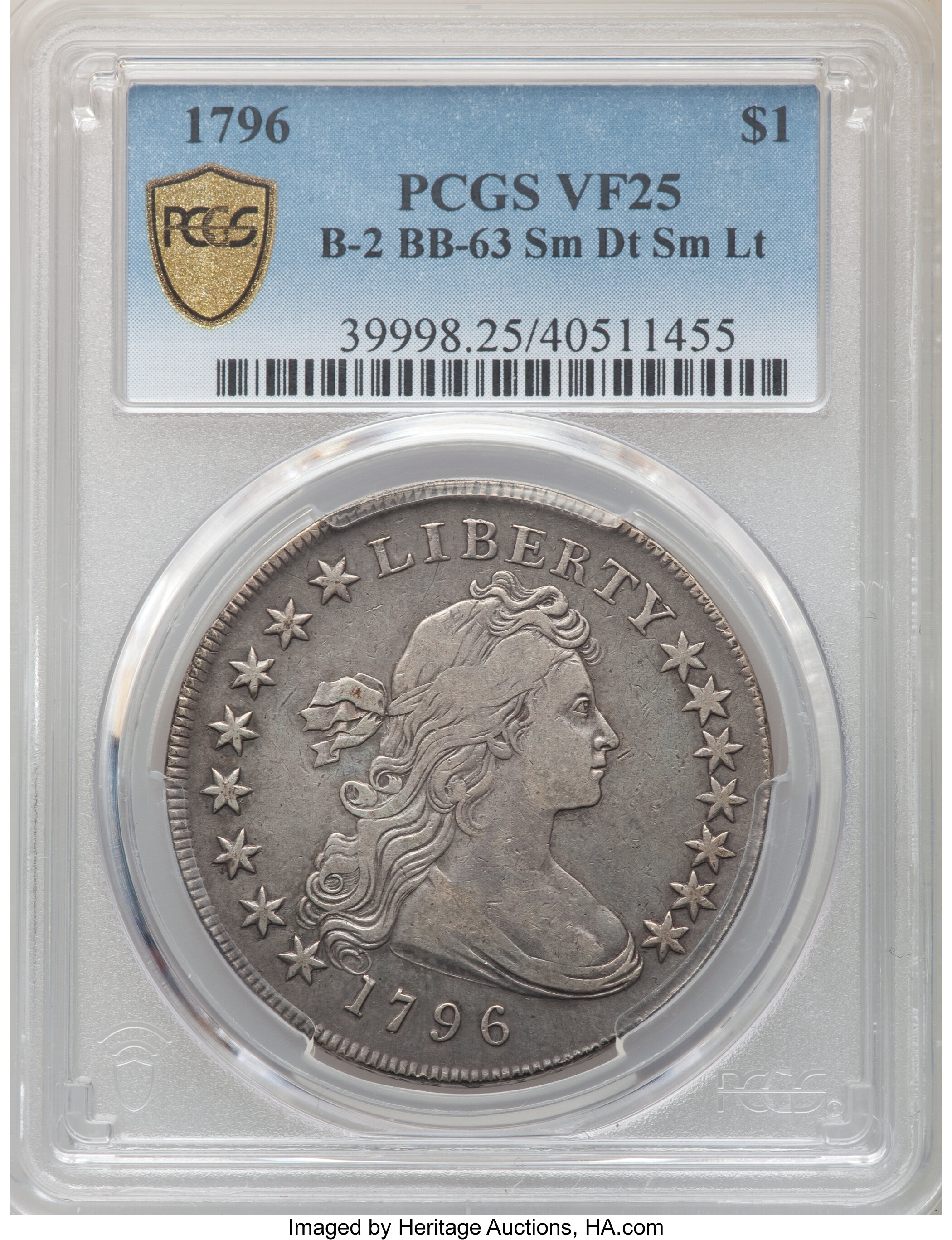 1796 $1  Small Date, Small Letters, B-2, BB-63 F15 thumbnail 13