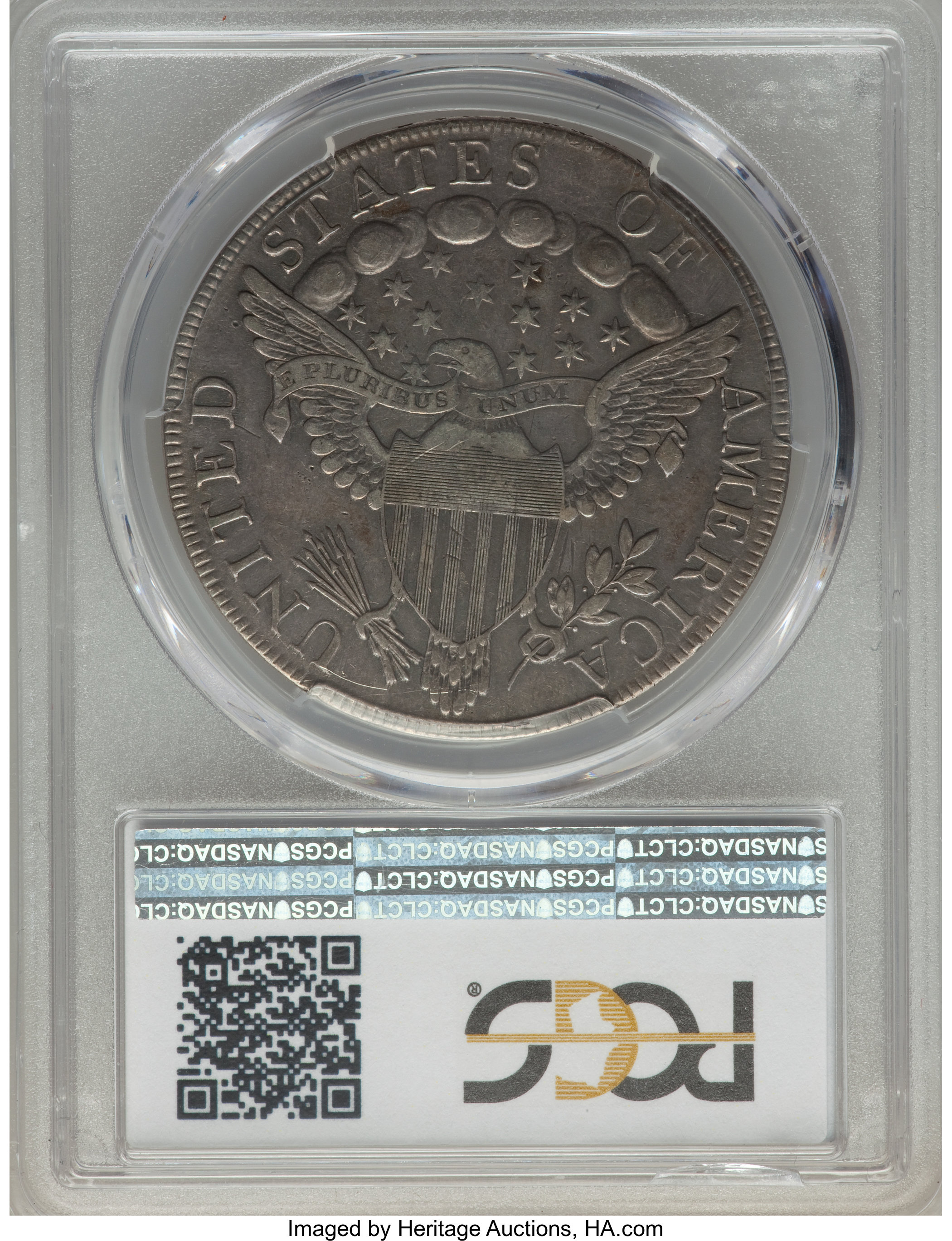1798 $1  Large Eagle, Knob 9, 10 Arrows, 5 Vertical Lines, B-6, BB-96 XF40 thumbnail 5
