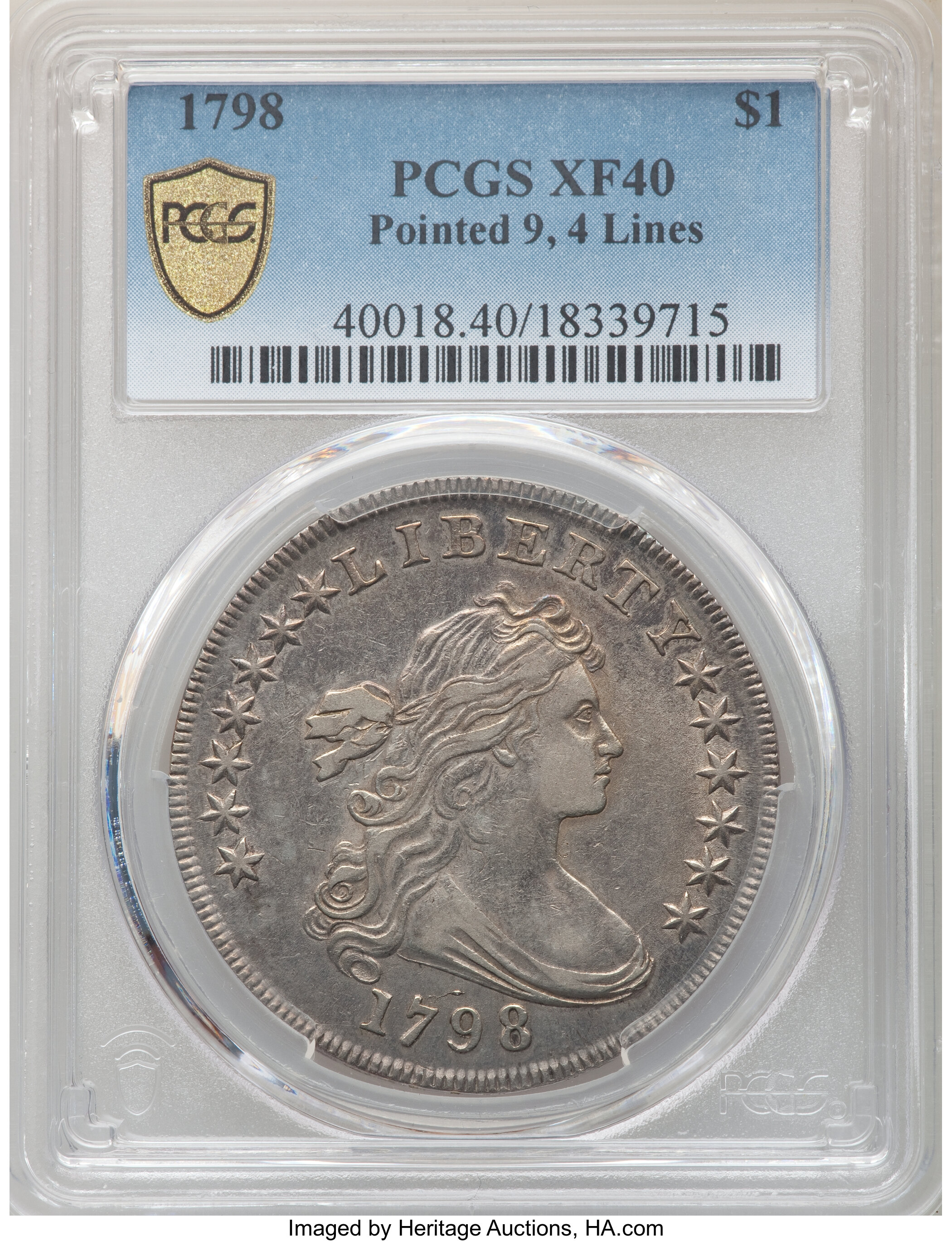 1798 $1  Large Eagle, Pointed 9, 10 Arrows, B-21, BB-107 VF35 thumbnail 11