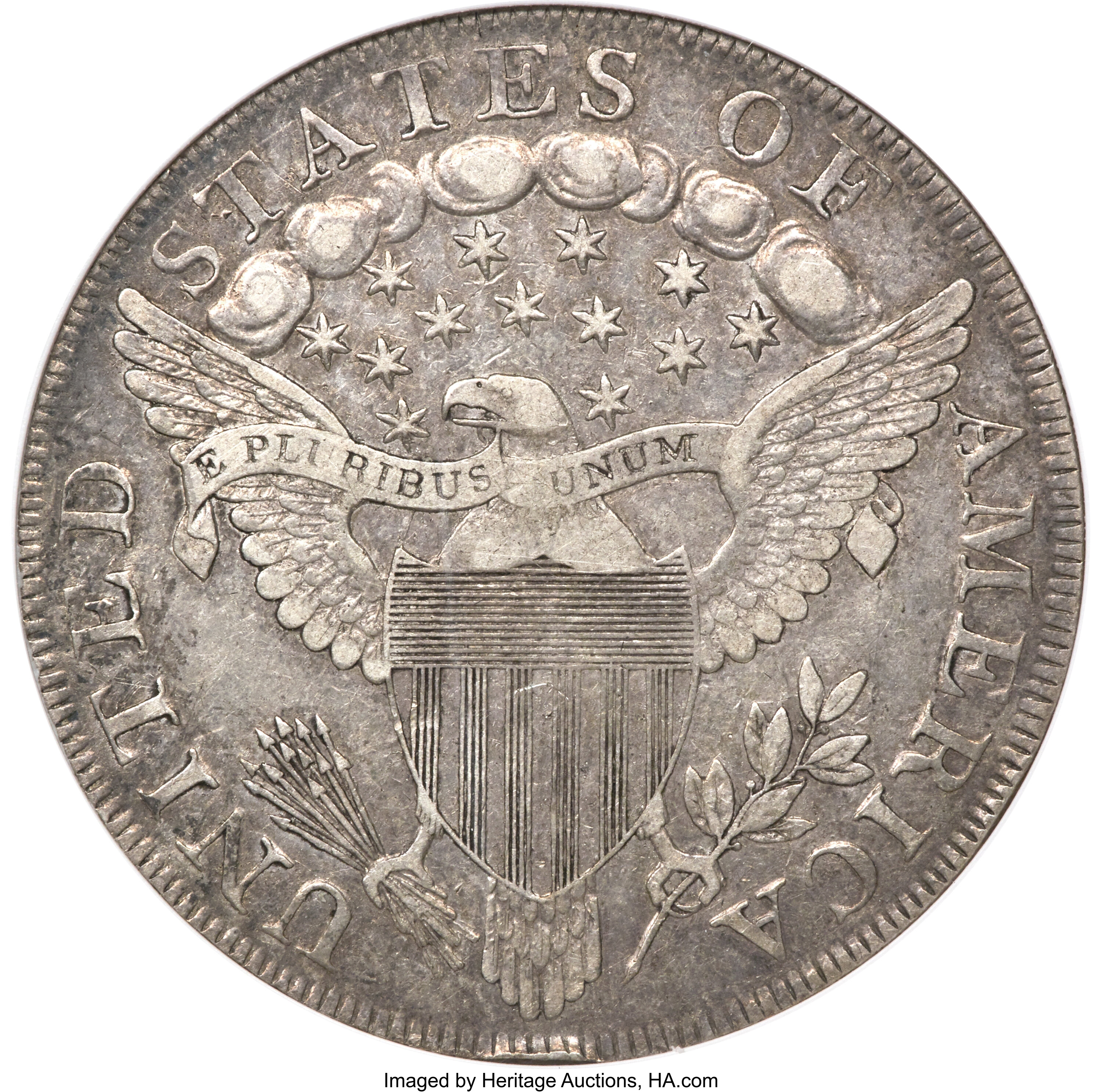 1798 $1  Large Eagle, Pointed 9, 5 Berries, B-11, BB-111 AU50 thumbnail 24