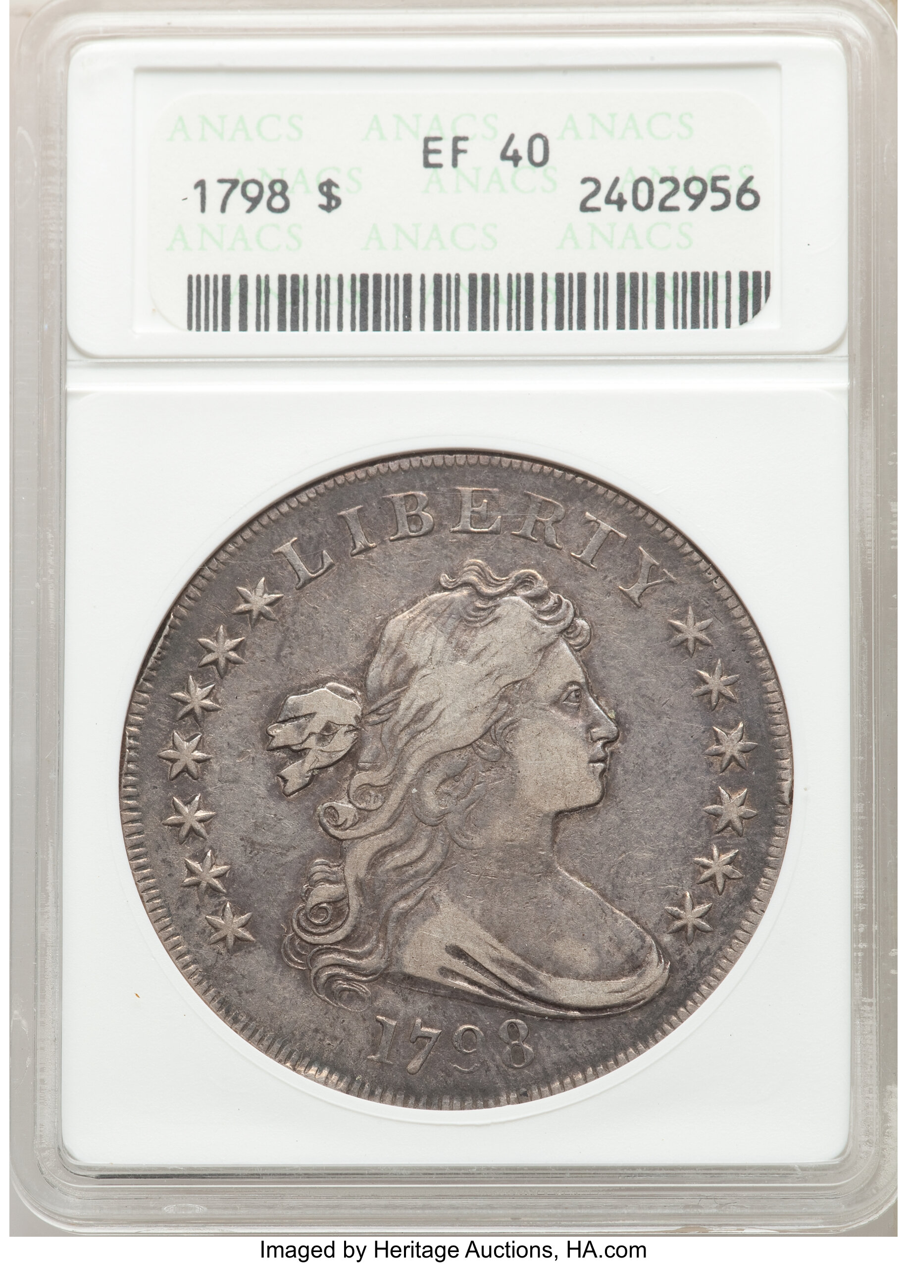 1798 $1  Large Eagle, Pointed 9, 5 Berries, B-11, BB-111 AU50 thumbnail 25