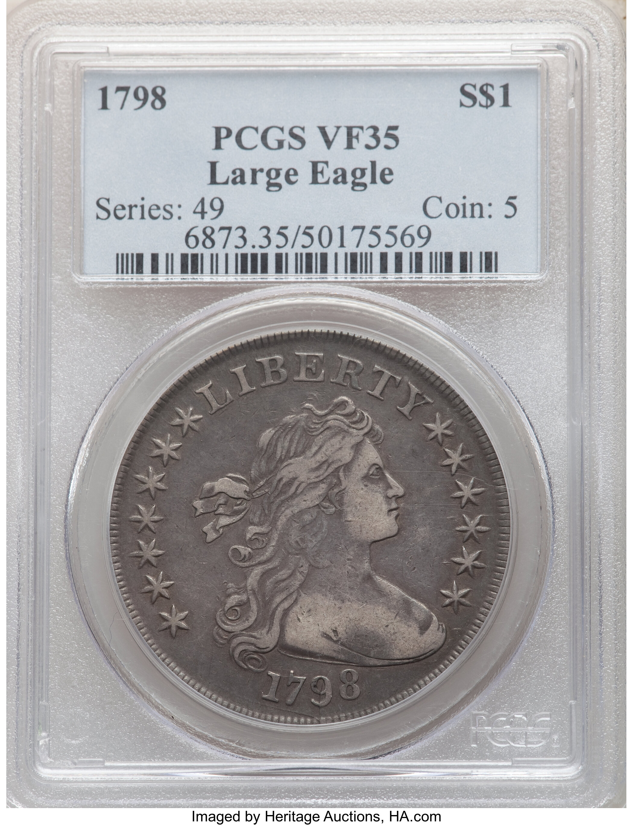 1798 $1  Large Eagle, Pointed 9, Close Date, B-31, BB-115 F15 thumbnail 27