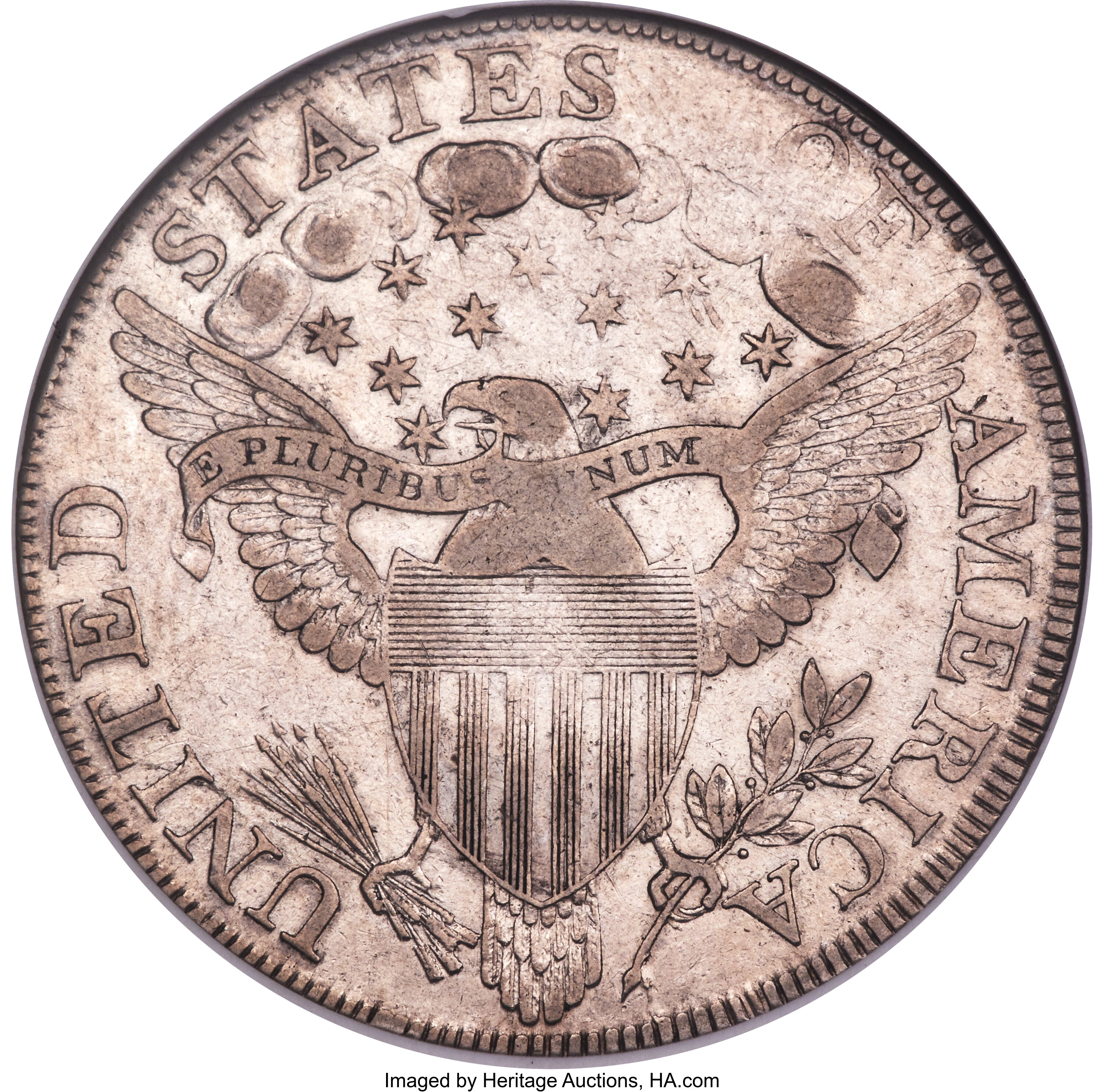 1798 $1  Large Eagle, Pointed 9, Close Date, B-25, BB-123 XF40 thumbnail 4
