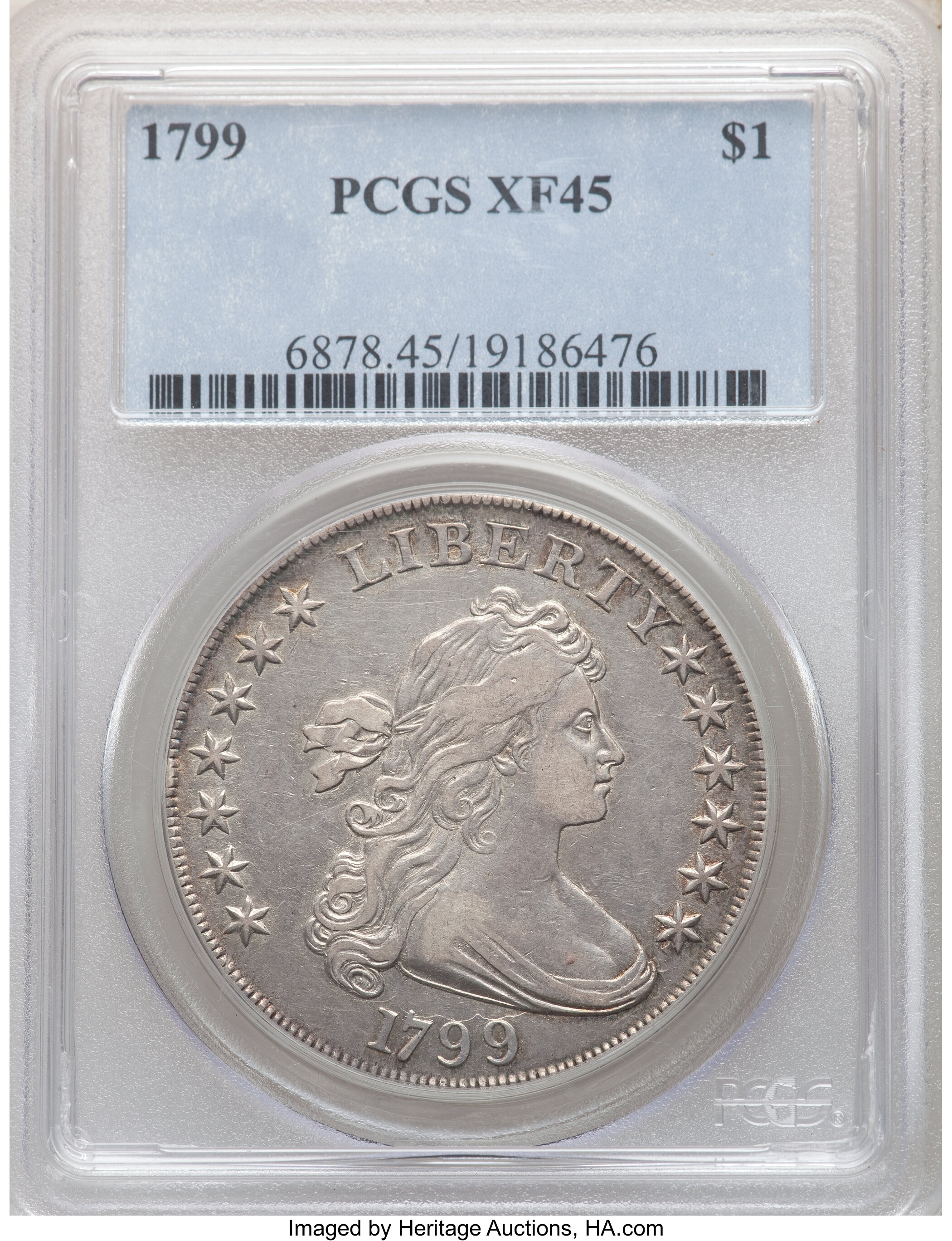 1799 $1  7x6 Stars, B-16, BB-158 XF45 CAC thumbnail 8