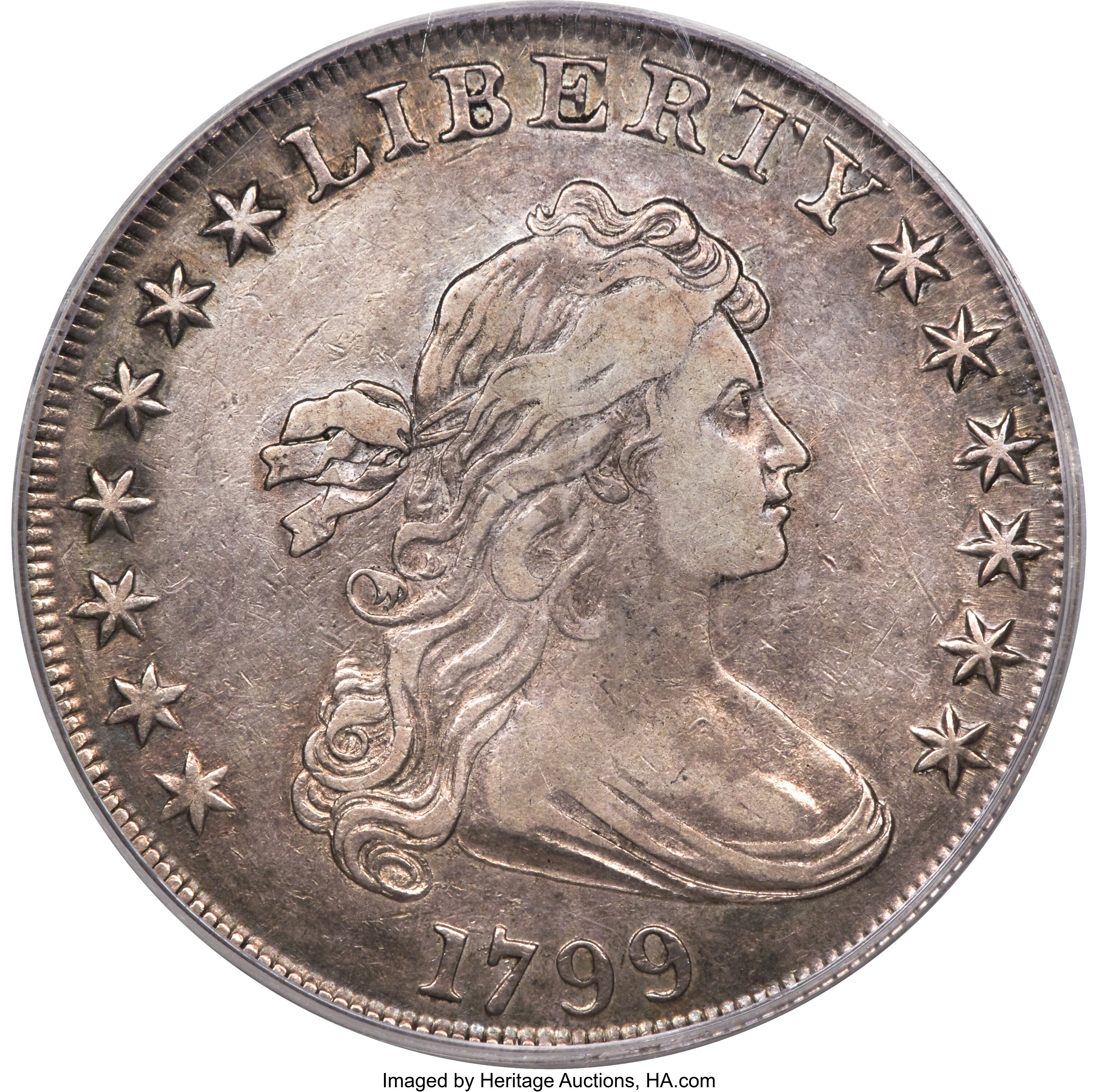 1799 $1 7x6 Stars, B-8, BB-165, R.3, XF45 PCGS. ...