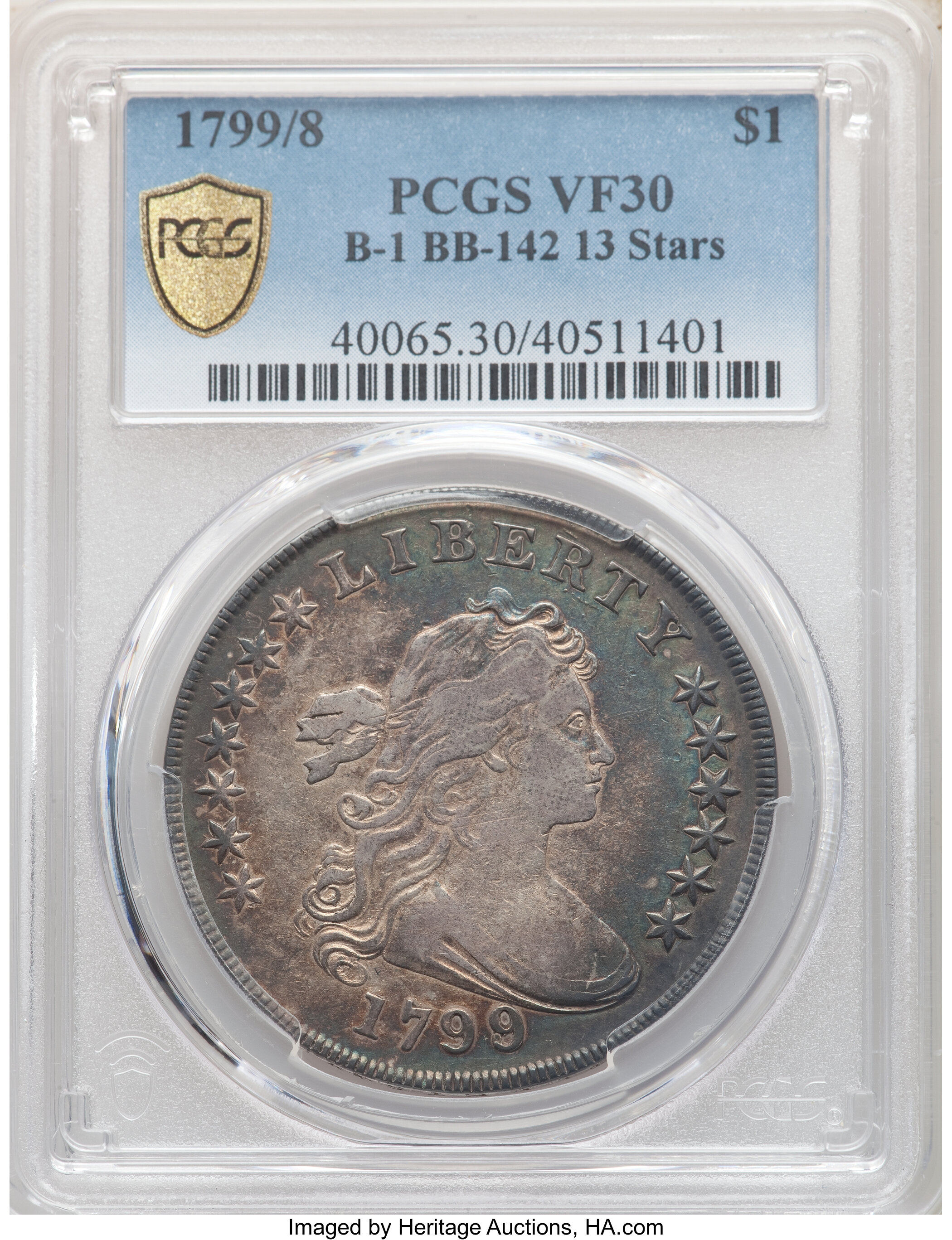 1799/8 $1  13 Stars Reverse, B-1, BB-142 AG2 thumbnail 27
