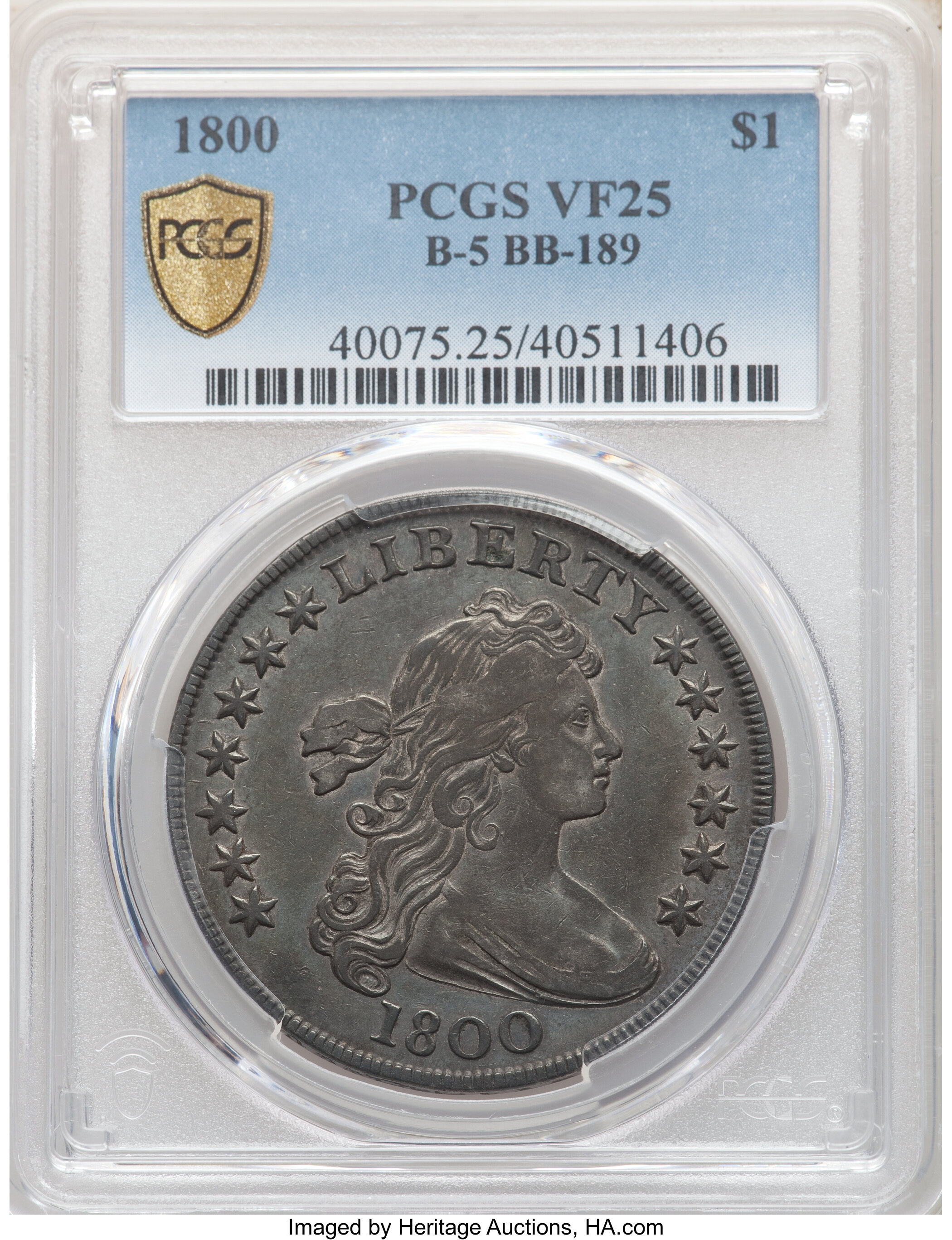 1800 $1  B-5, BB-189 VF20 thumbnail 4