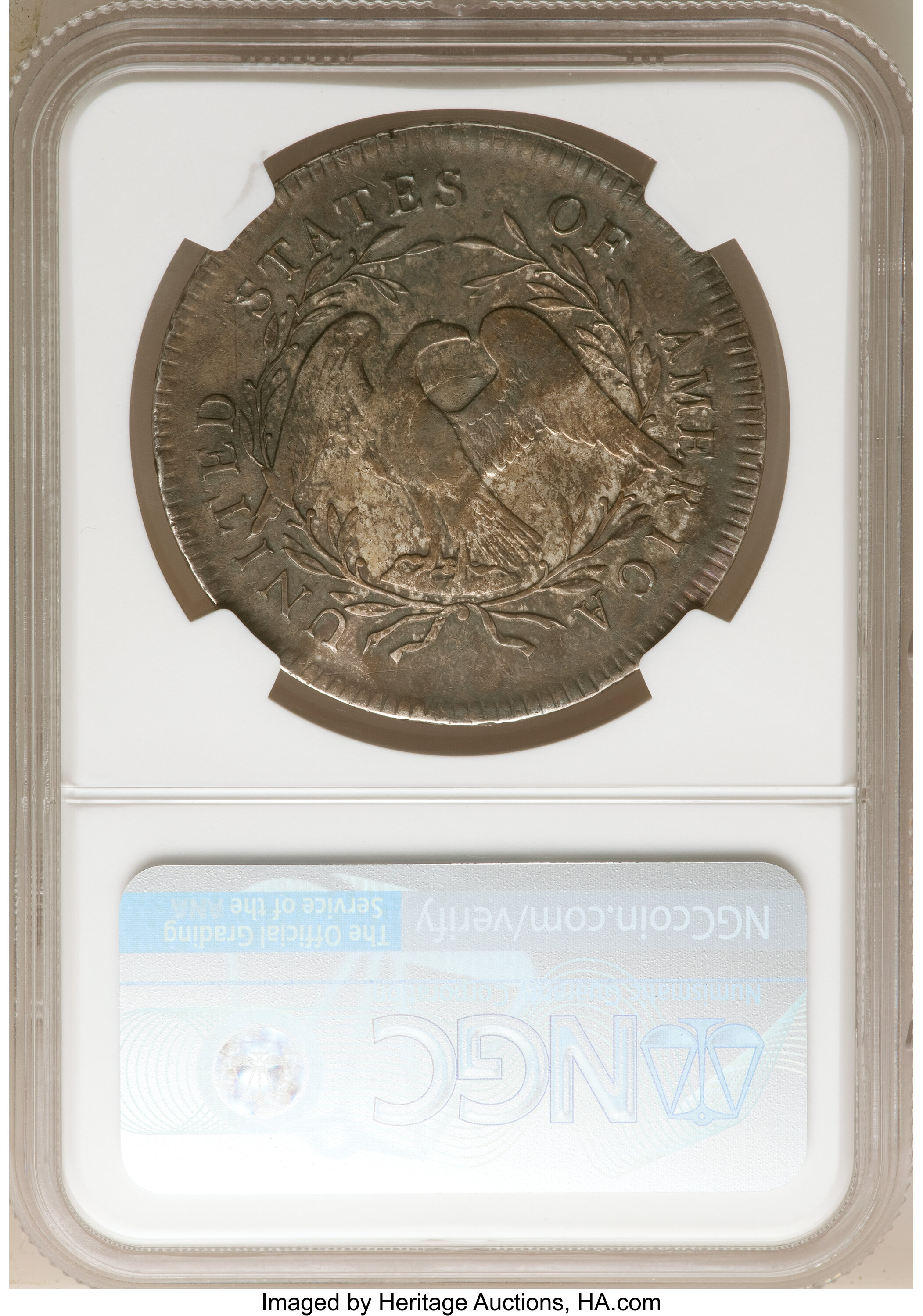 1795 $1  Flowing Hair, Silver Plug, 2 Leaves, B-4, BB-14 P1 thumbnail 8