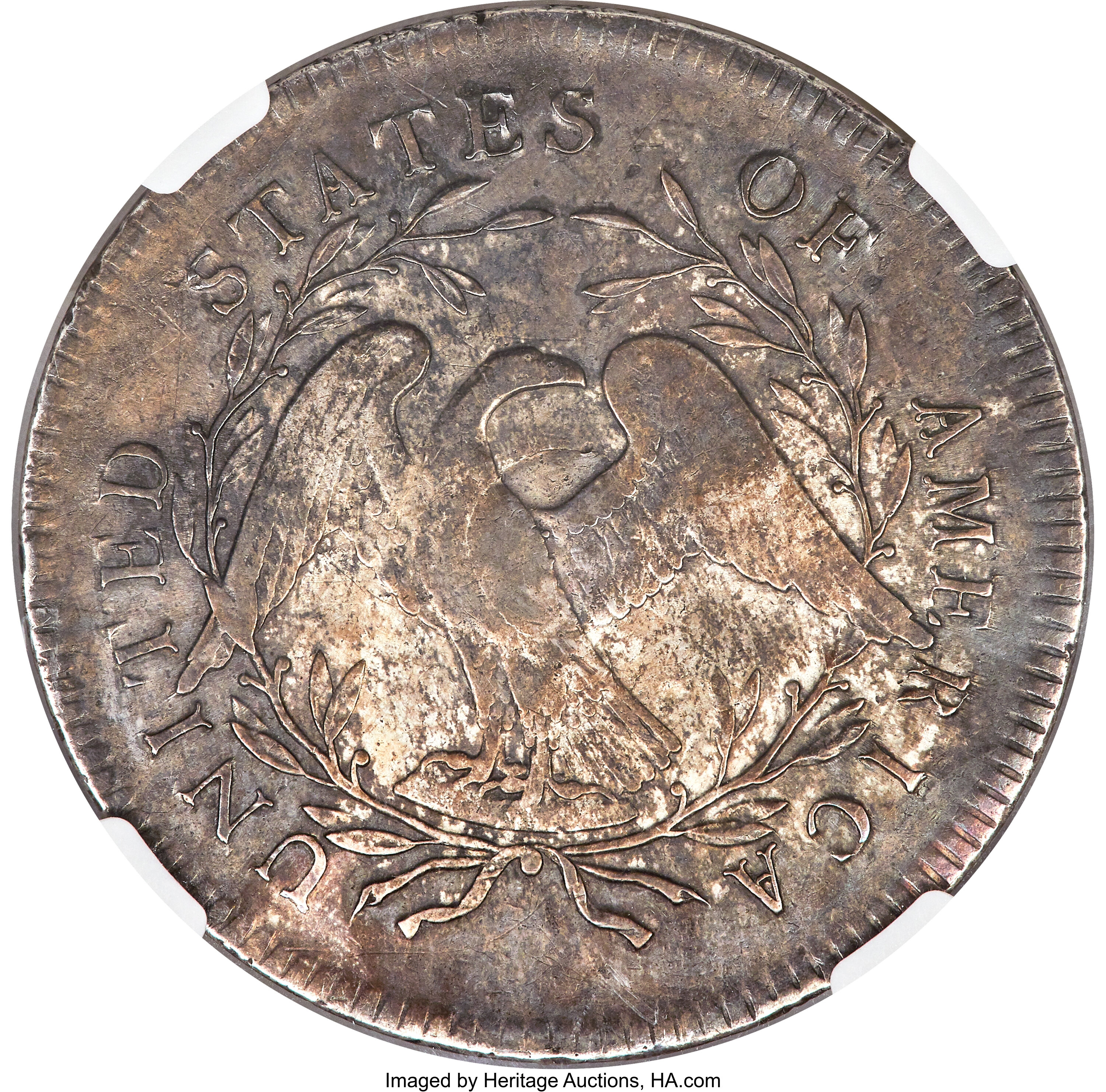 1795 $1  Flowing Hair, Silver Plug, 2 Leaves, B-4, BB-14 P1 thumbnail 9